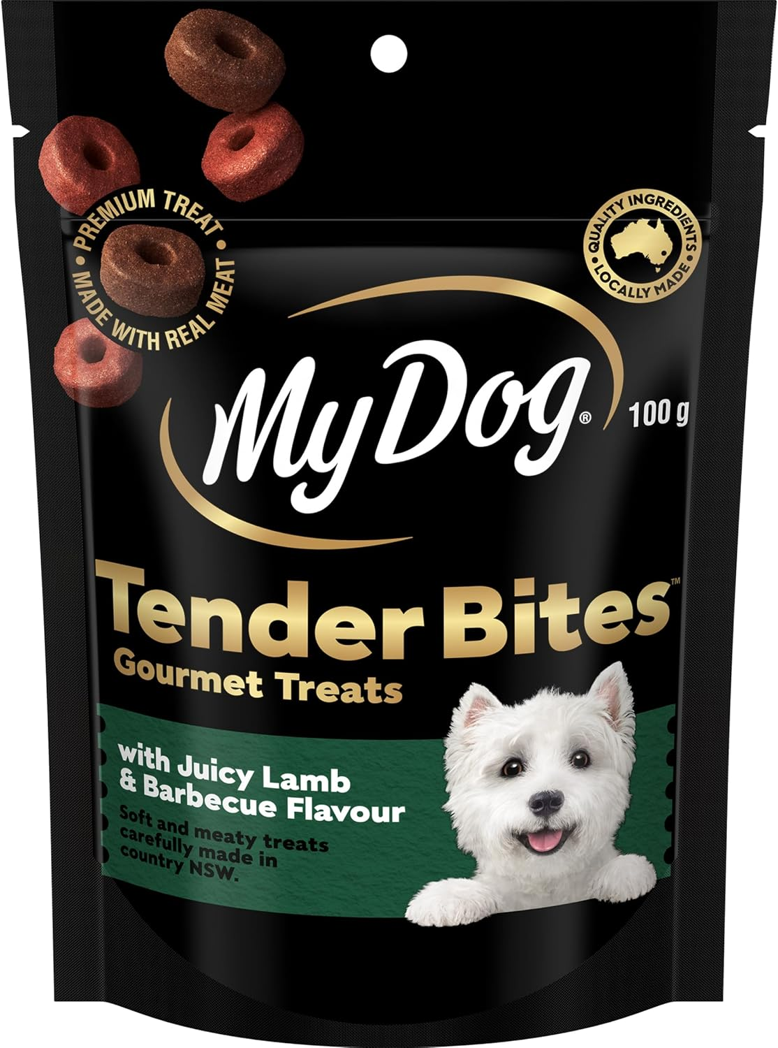 MY DOG Adult Dog Treats with Juicy Lamb & Barbecue Flavour 100G, 5 Pack image number 1