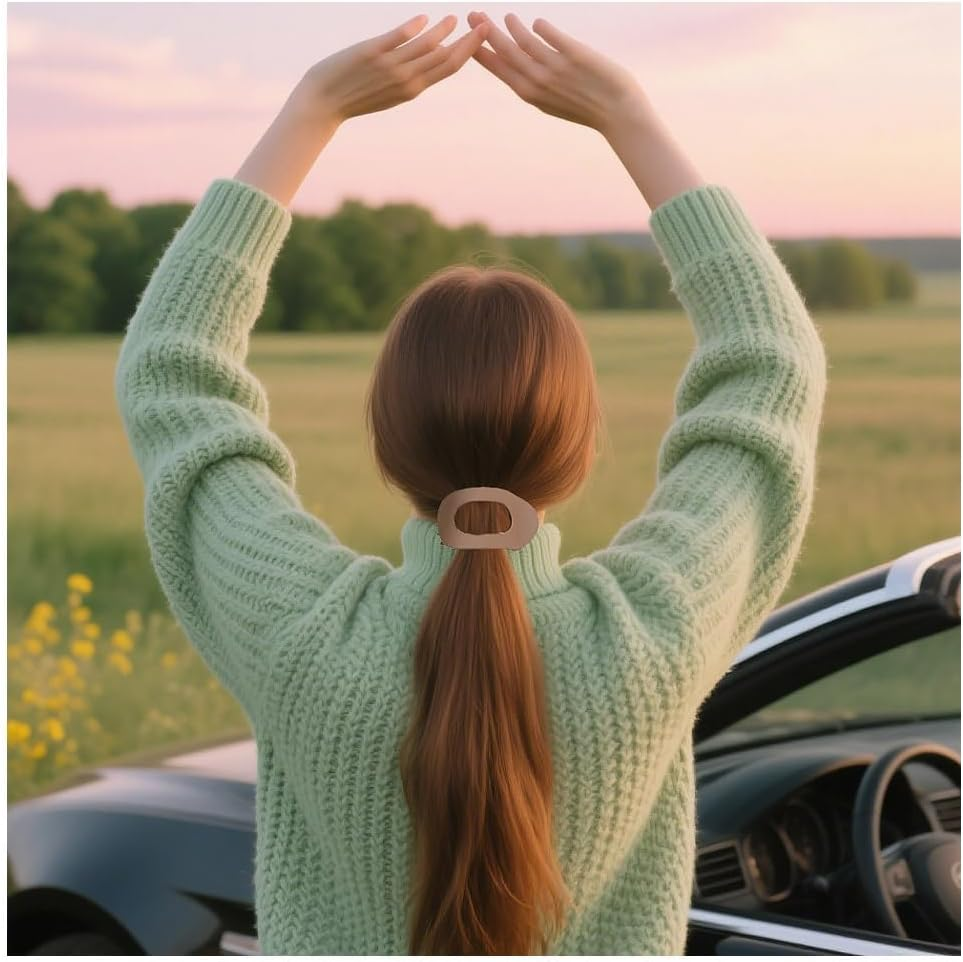 6PCS Flat Hair Clips for Women,Curved Design Hair Clips French Flat Hair Clips Hair Claws with Strong Hold and Bendable Teeth Hair Barrettes Clamps Tortoise Design