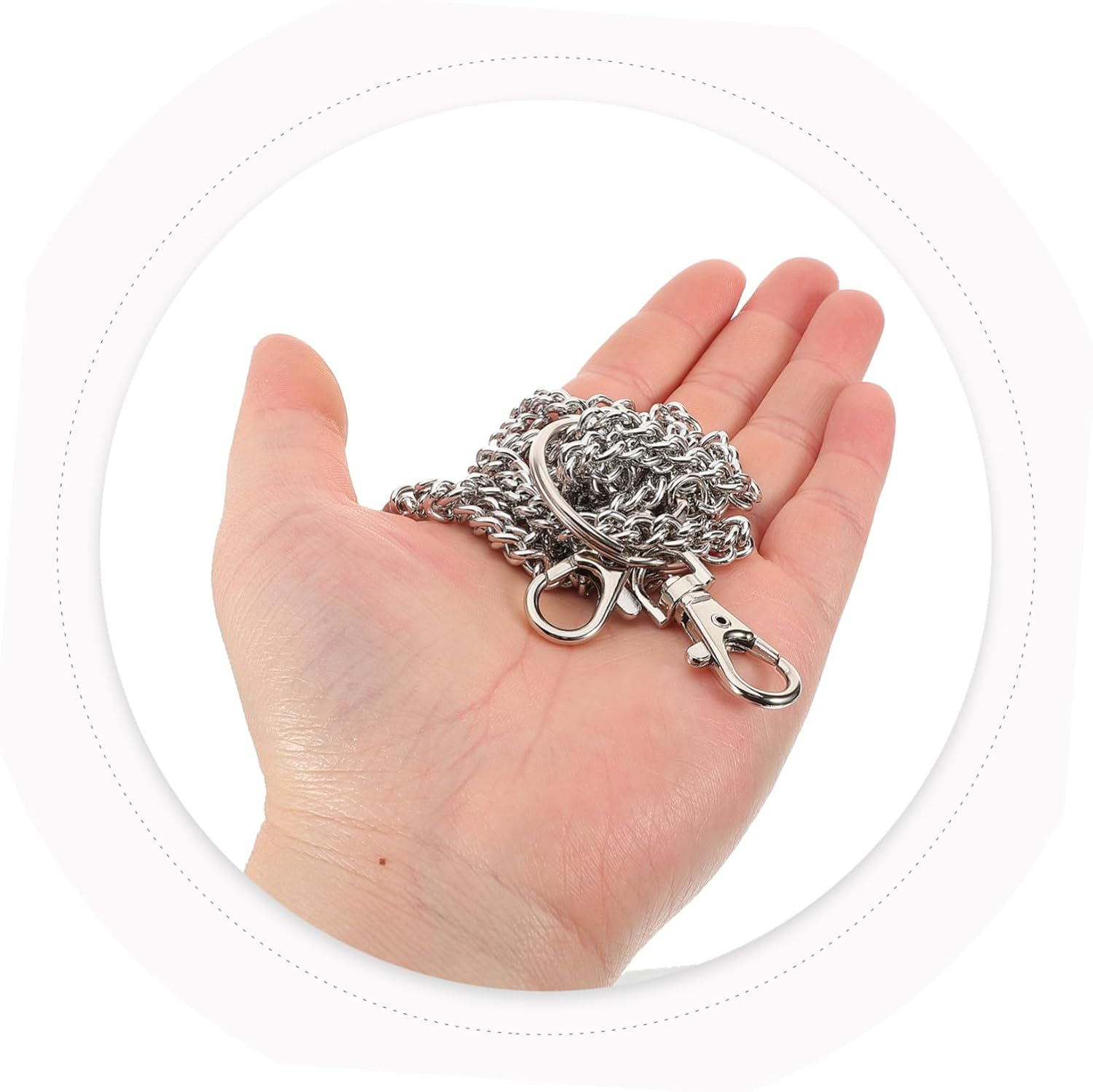 LALADEFIEE Punk Style Metal Chain Belt for Pants and Wallets Fade-Resistant Decorative Accessory for Men S Street Dance and Rock Fashion image number 2