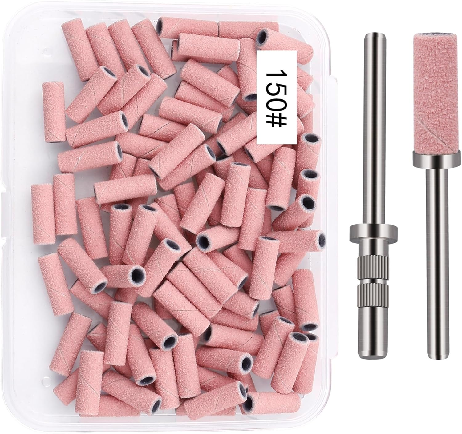 Yisis 100-Pack 120 Grit Small Sanding Bands for Nail Drill, 3.1MM Mandrel - Extreme Fine Abrasive Bands for Natural, Acrylic & Gel Nails, Manicure and Pedicure Precision Work (White-180 Grit)