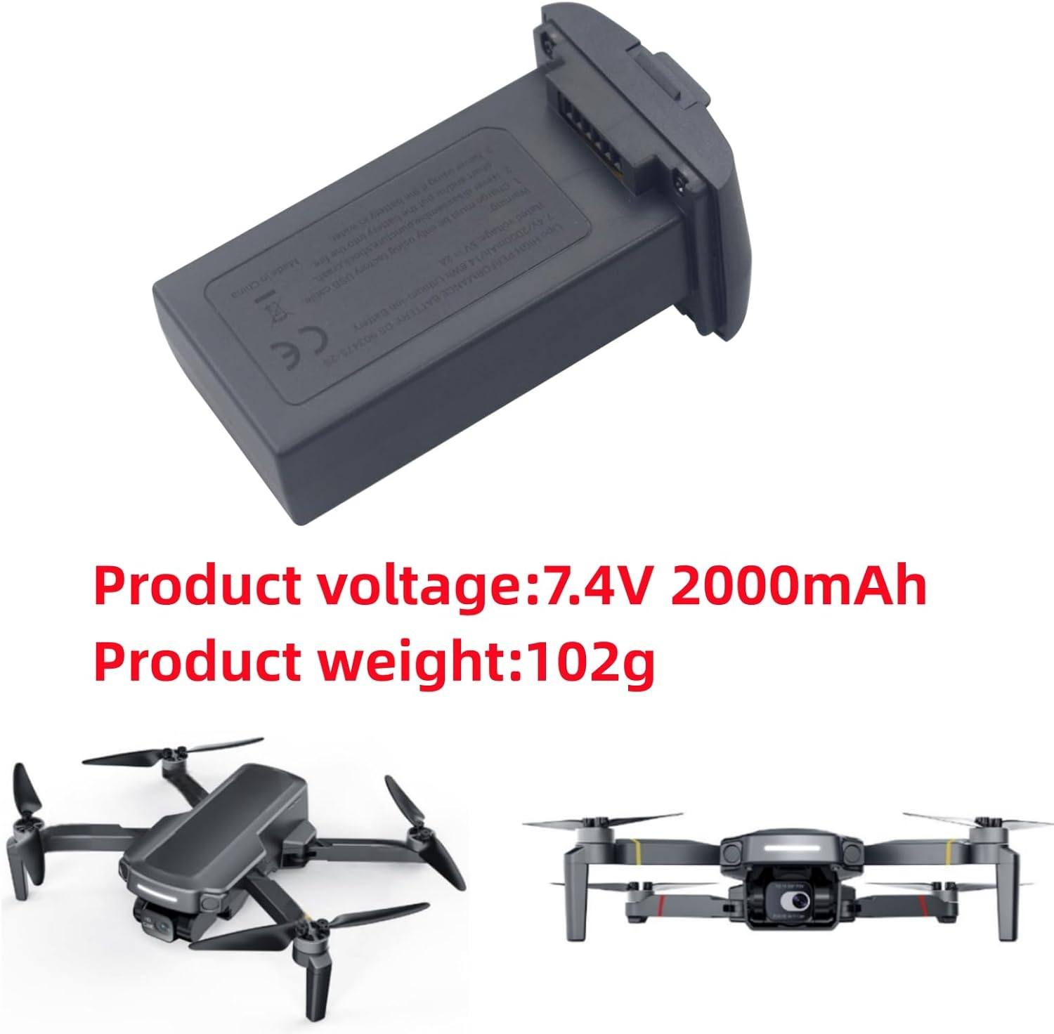 Fytoo 7.4V 2000Mah Battery Suitable for HS360S Aerial Four Axis Aircraft Remote Control Drone Spare Battery Parts image number 2