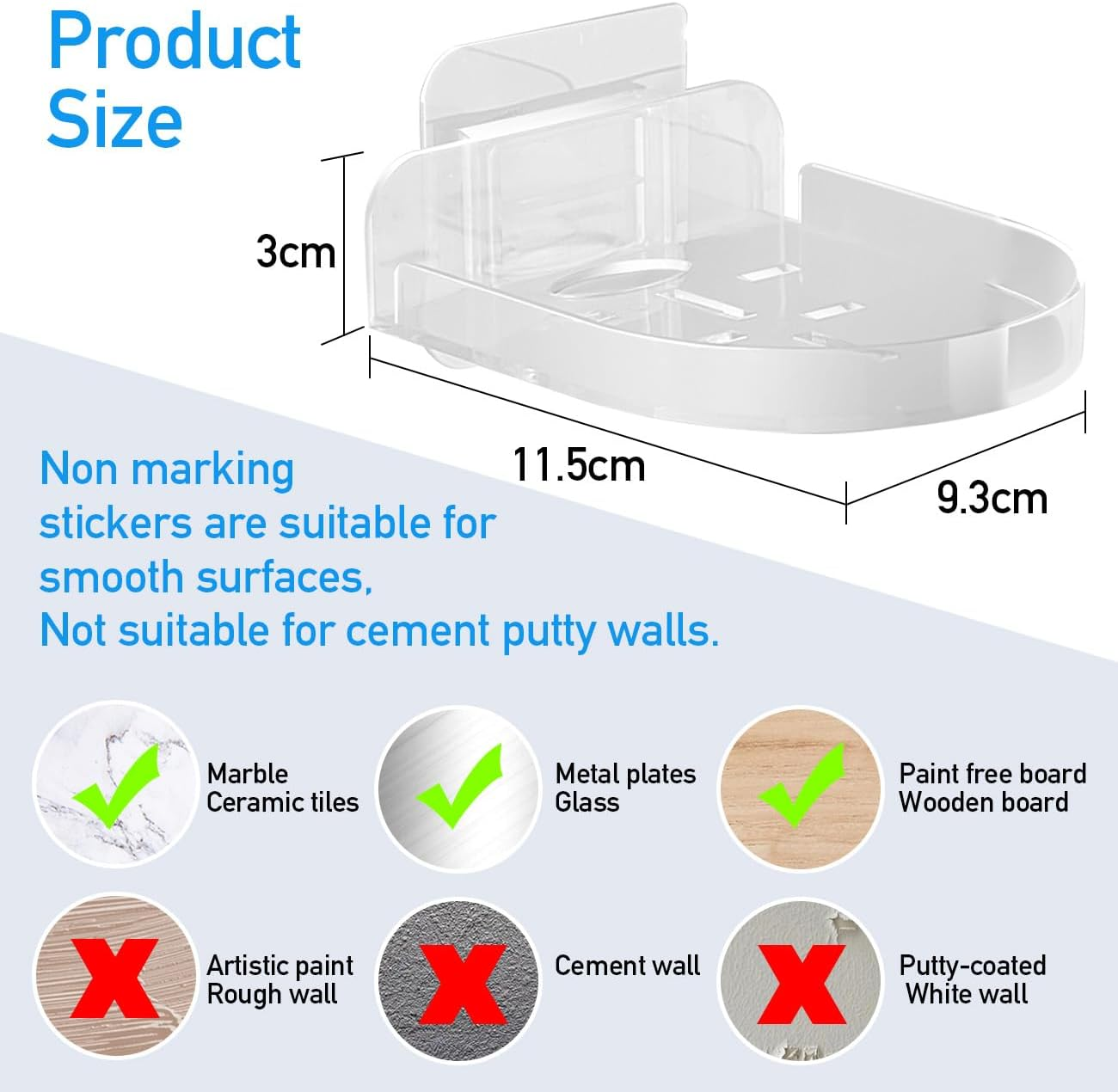 Clear Acrylic Wall Shelf 4 Pack for Surveillance Cameras,Clear Acrylic Floating Shelf for Camera, Adhesive Floating Shelf for Security Cameras,Adhesive Baby Monitor Wall Moun Shelves (Clear) image number 5
