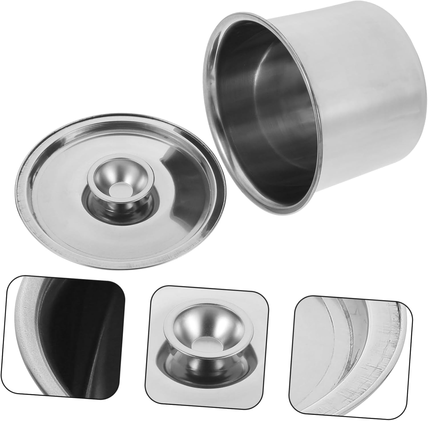 Garneck Stainless Steel Seasoning Storage Pot with Lid Food-Grade Condiment Container for Salt Sugar Spice Easy-Open Jar for Kitchen Restaurant Dining Use image number 4