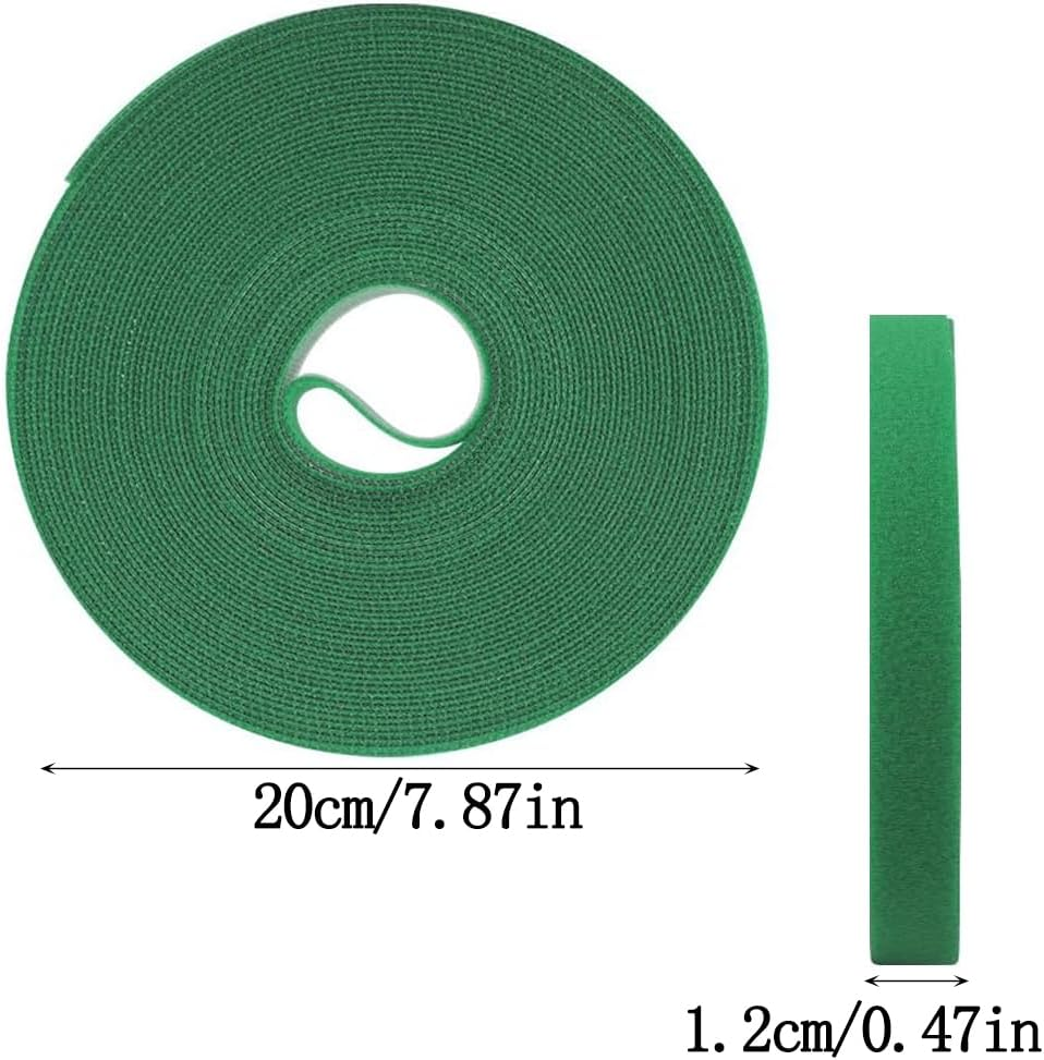80 Feet Garden Tie Tape, Betterjonny 1.2Cm Reusable Plant Ties for Climbing Plants Green Nylon Adjustable Plant Support for Flowers, Tomato, Vines, Tree image number 2