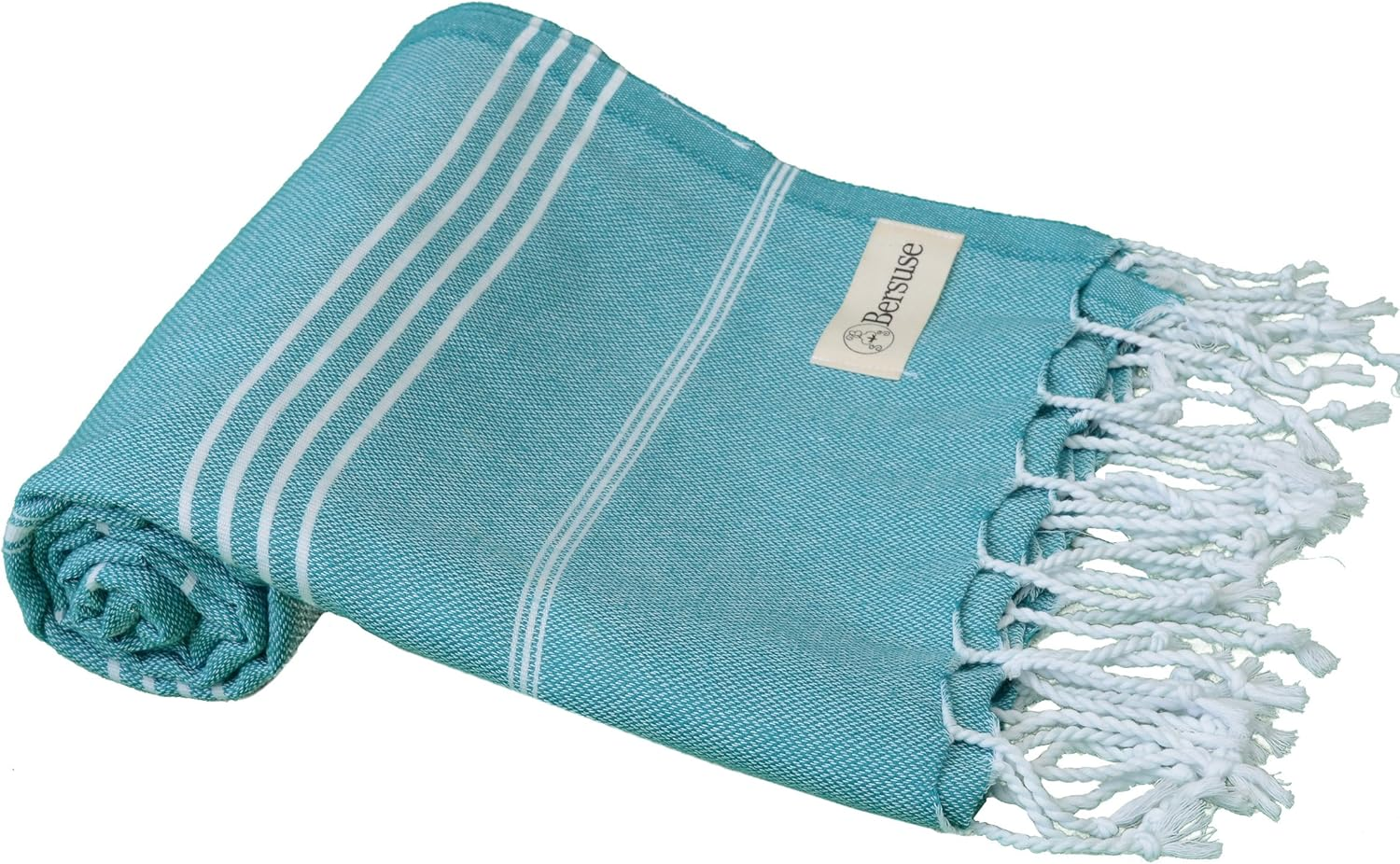 Bersuse 100% Cotton Anatolia Turkish Towel - 37X70 Inches, Aqua