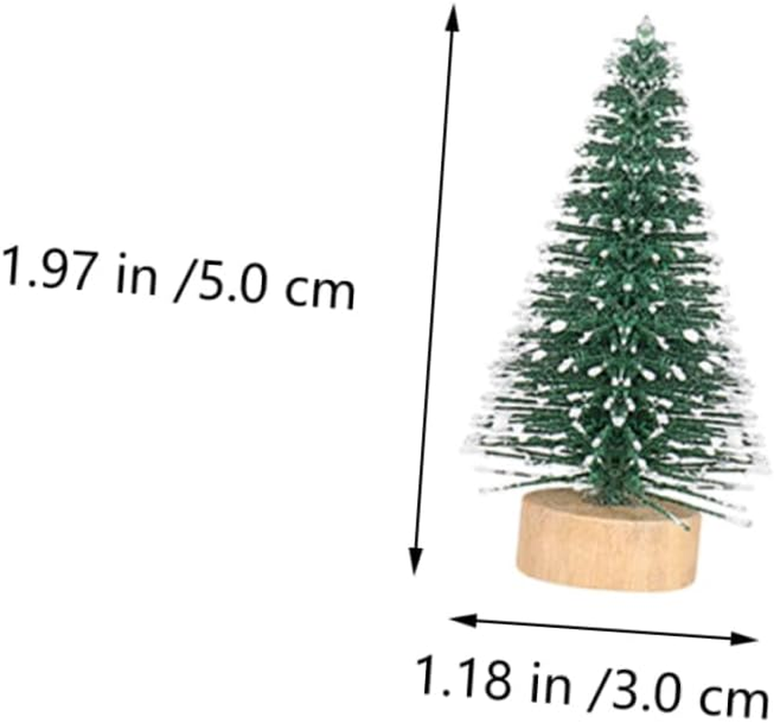 SHOWERORO Christmas Tree Set Xmas Adornments 5Cm Snow Pine Velvet Desktop Ornament for Parties Home Bar Decoration image number 3