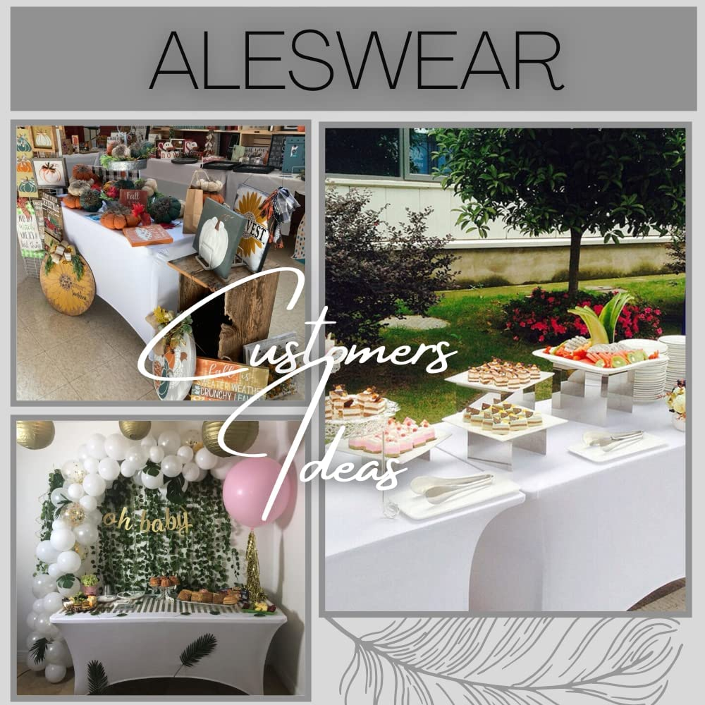 ALESWEAR 4Ft Spandex Tablecloths for Home Rectangular Table Fitted Stretch Table Cover Polyester Tablecover Lash Bed Cover Table Toppers Massage Table Cover Event Party Celebration Birthday Function