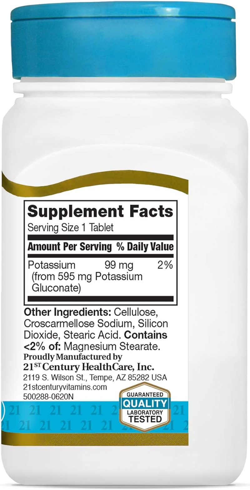 21St Century Health Care Potassium Gluconate 595Mg 110 Tablets image number 1