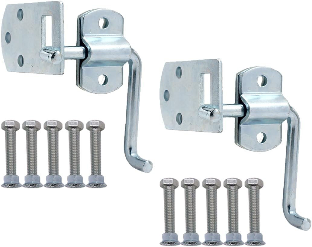 Pkg of (2) Corner Gate Latch Sets for Stake Body Gates - Clear Zinc image number 1
