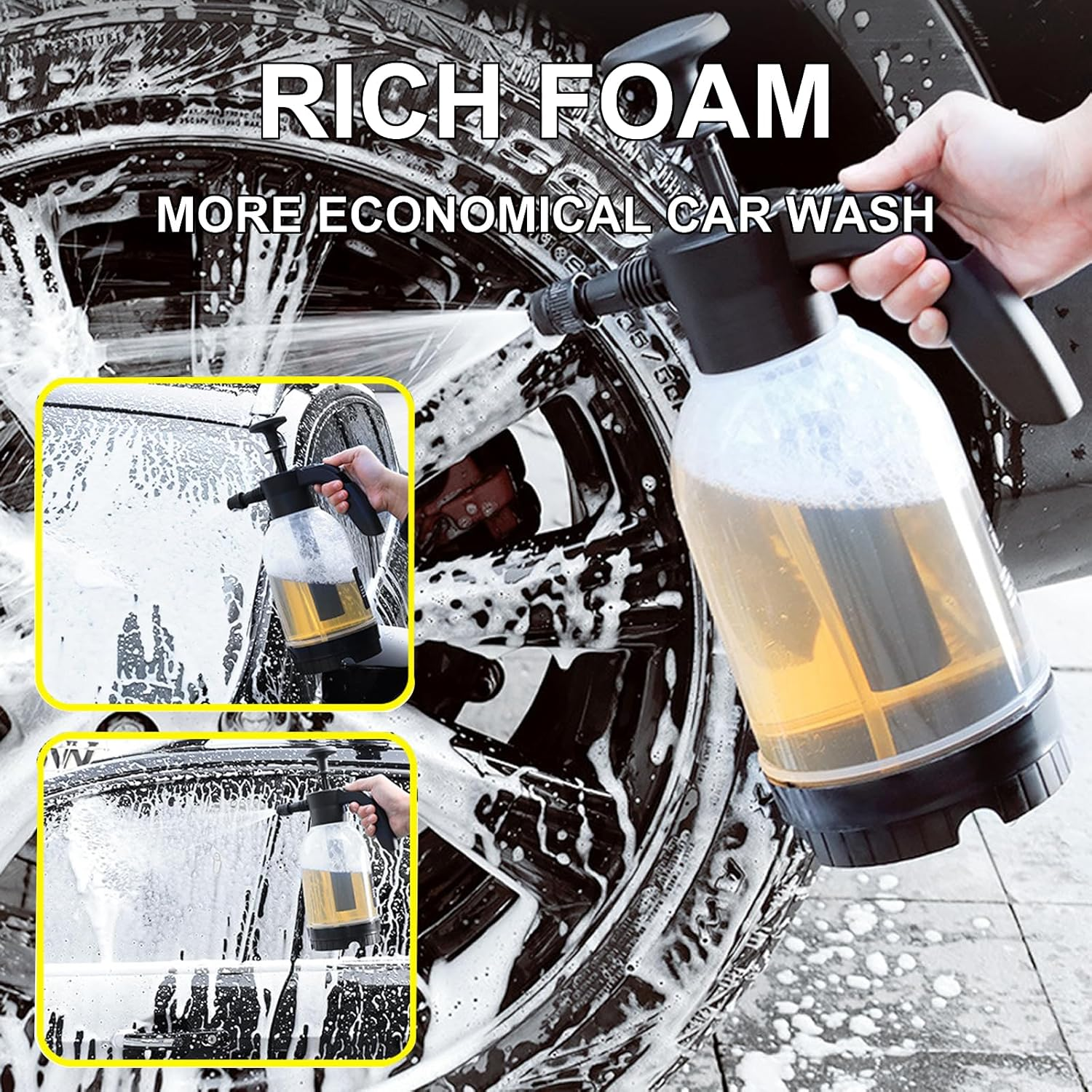 Taoluwin Car Wash Foam Sprayer, 2L Foaming Pump Sprayer with 55&deg; Fan Jet & Dual Modes, Heavy-Duty Pressure Handle for Thick Suds, Cars, Gardens, and Pets image number 2