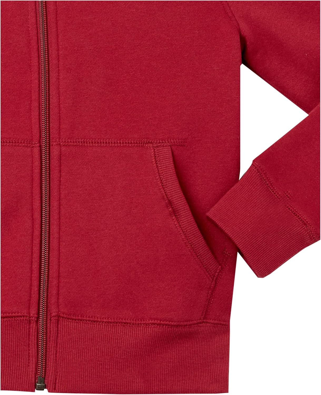 Amazon Essentials Boys' Fleece Zip-Up Hoodie Sweatshirt, Maroon, Medium