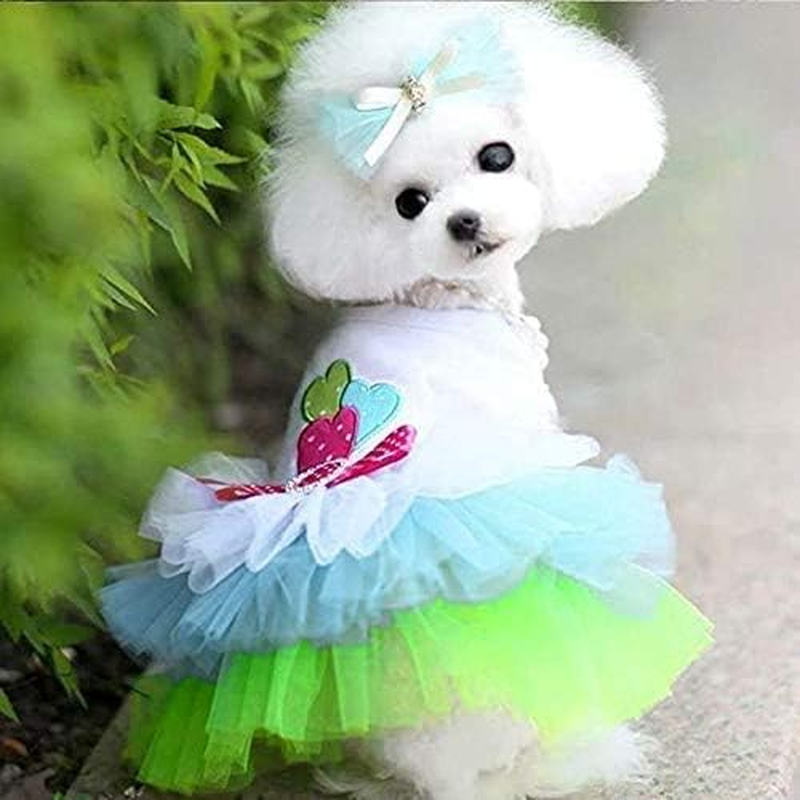 PIXRIY Dog Dress Tutu Skirt Princess Puppy Dress Vest Cute Spring Summer Pet Clothes Apparel for Small Dogs and Cats