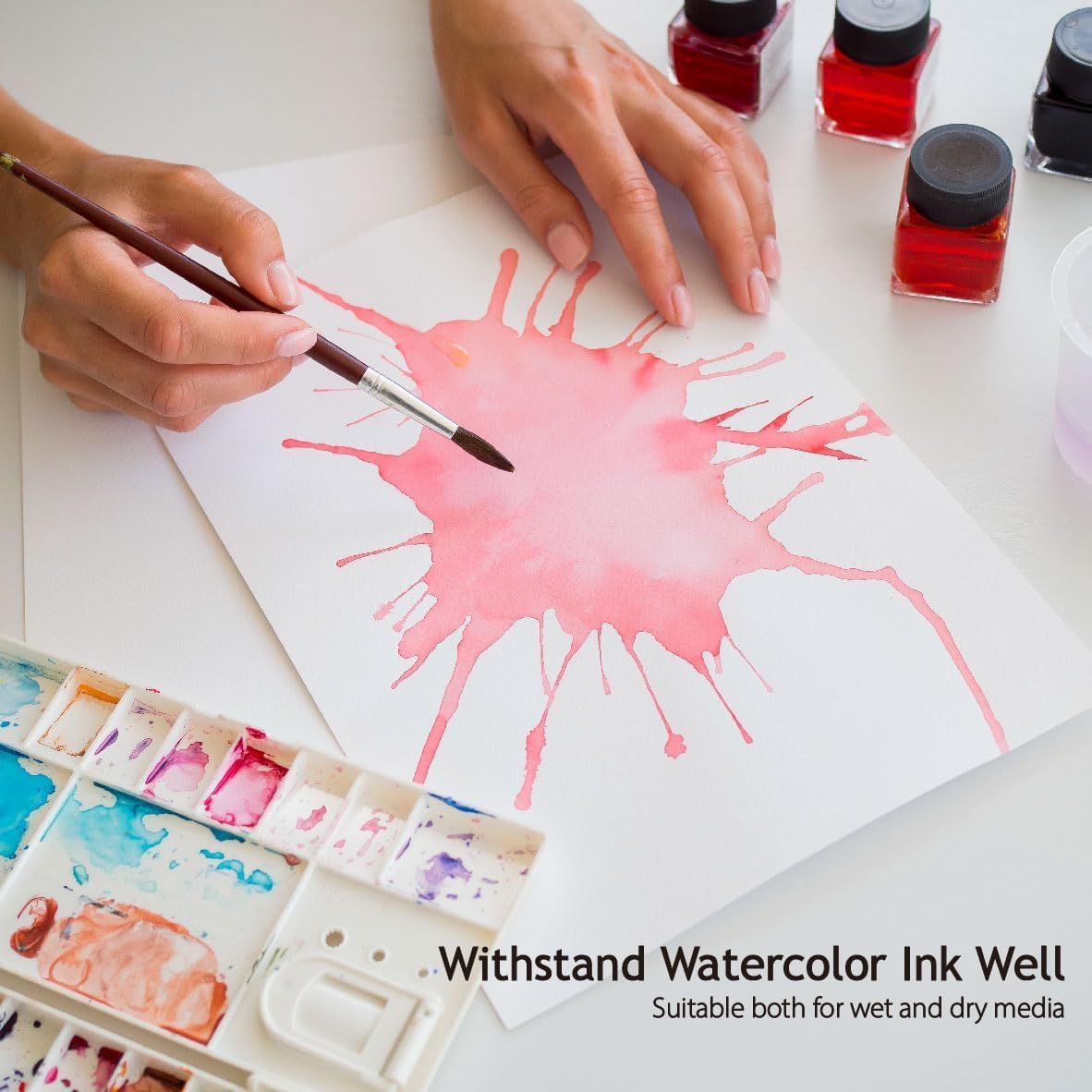 Igolife 50 Sheets Watercolor Paper 13.5 X 19.5 Cm 140Lb/300Gsm Thick Off-White Painting Paper Art Supplies for Adults Sketch Pad Water Color Paper Gifts for Students image number 1