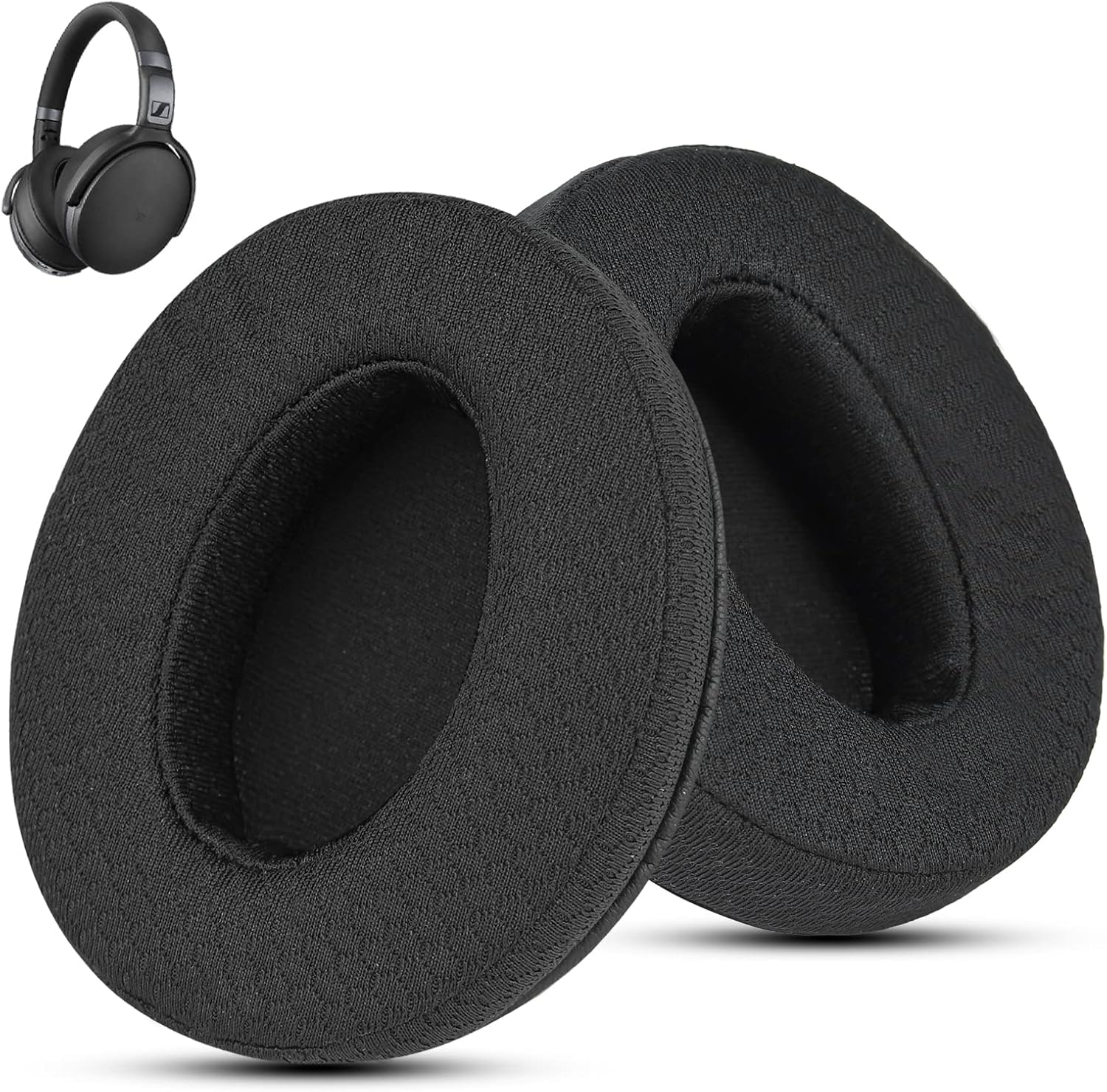 Wzsipod Specialized Replacement Earpad for Sennheiser Headphones, Fits HD4.50BT/ HD4.50/ HD4.50BTNC/ HD458BT/ HD450/ HD450BT, Headset Ear Cushion with Soft Clothes & Memory Foam (Classic Black) image number 2