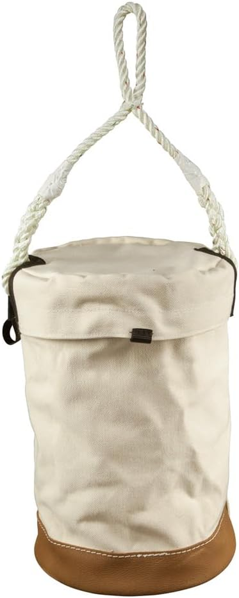 Klein Tools Heavy Duty Velcro Top Bucket, 17", Canvas Bucket Bag for Tools, Storage or Travel, Premium Canvas and Leather Bucket Bin for Tool Organisation, Canvas Container with Velcro Brand Fasteners
