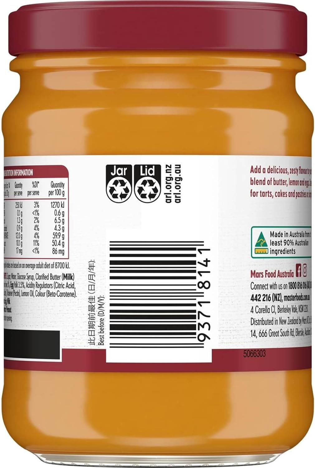 Masterfoods Lemon Butter Spread 280 G image number 3