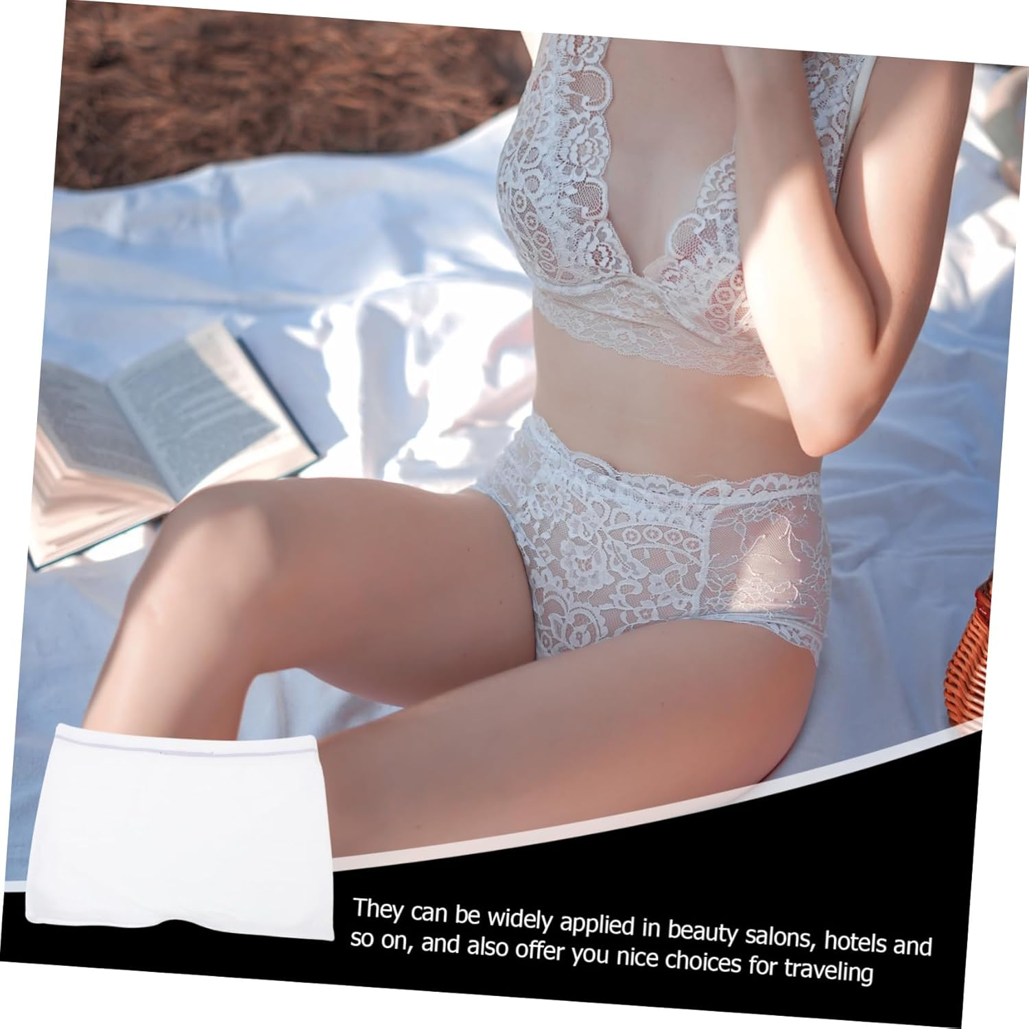 Sosoport Disposable Panties Ladies Flexible Pants Postpartum Underwear Breathable Postpartum Panties Briefs Practical Period Pants Bikini White Polyester image number 5