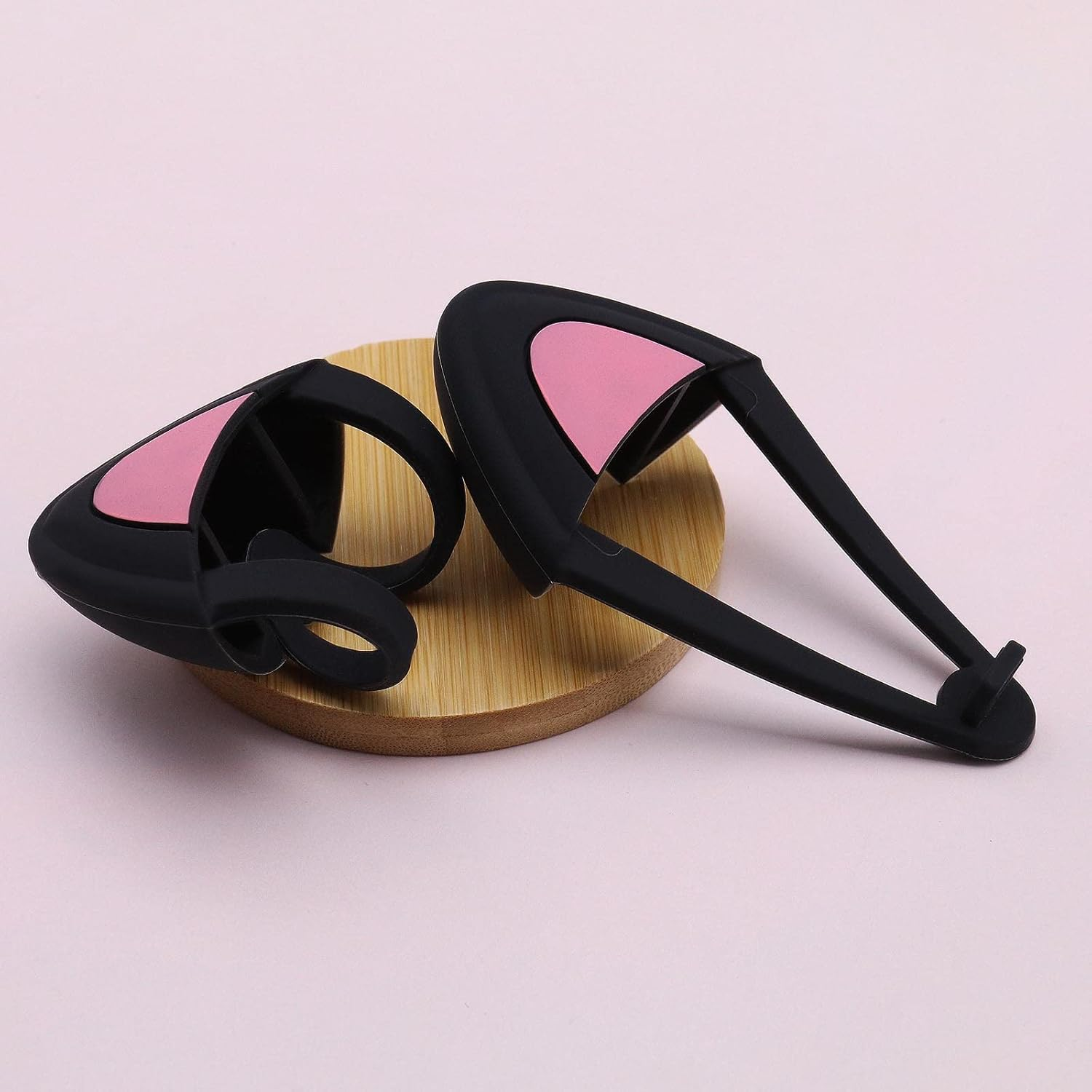 Emsea 1 Pair Silicone Cat Ears Over-Ear Headsets Cute Decoration Adjustable Straps Attachment Accessory for Video Live Gaming Headphones Black - White image number 2