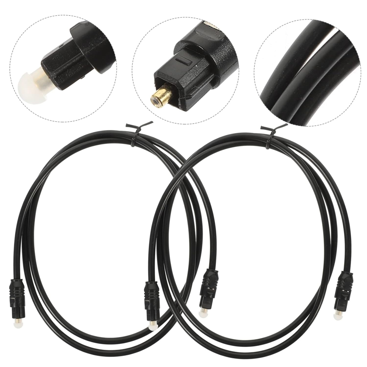 LIFKICH 2Pcs Optical Digital Audio Cable Fiber Audio Cable for Tv and Sound Bar High-Speed Transmission Fiber Easy Installation for Home Theater Systems image number 3