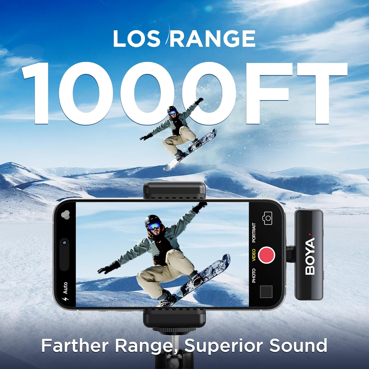 BOYALINK 2 Upgrade Wireless Lavalier Microphone,Dual Channel Clip on Wireless Lapel Mic,Noise Reduction,30H Runtime,300M Range,3-In-1 Adpter Receiver for Iphone Android Camera Video Audio Record image number 3