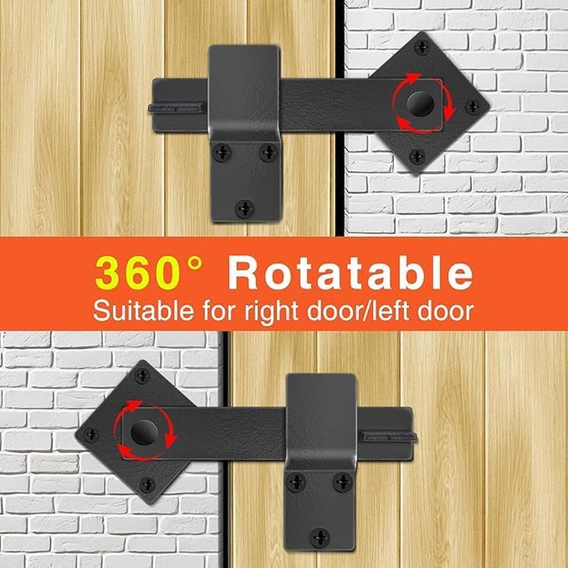 Heavy Duty 6" Barn Door Gate Flip Latch Lock, Study Metal Gate Latch for Outdoor Fence, Shed, Farm Gate, Sliding Barn Door, Provides Extra Security & Privacy, Easy Installation(Black) image number 1
