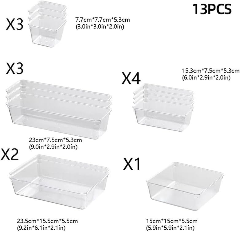 AIMALL Desktop and Drawer Multifunctional Storage Solutions - Clear Plastic Organizers for Cosmetics, Office Supplies and Kitchen Essentials image number 6