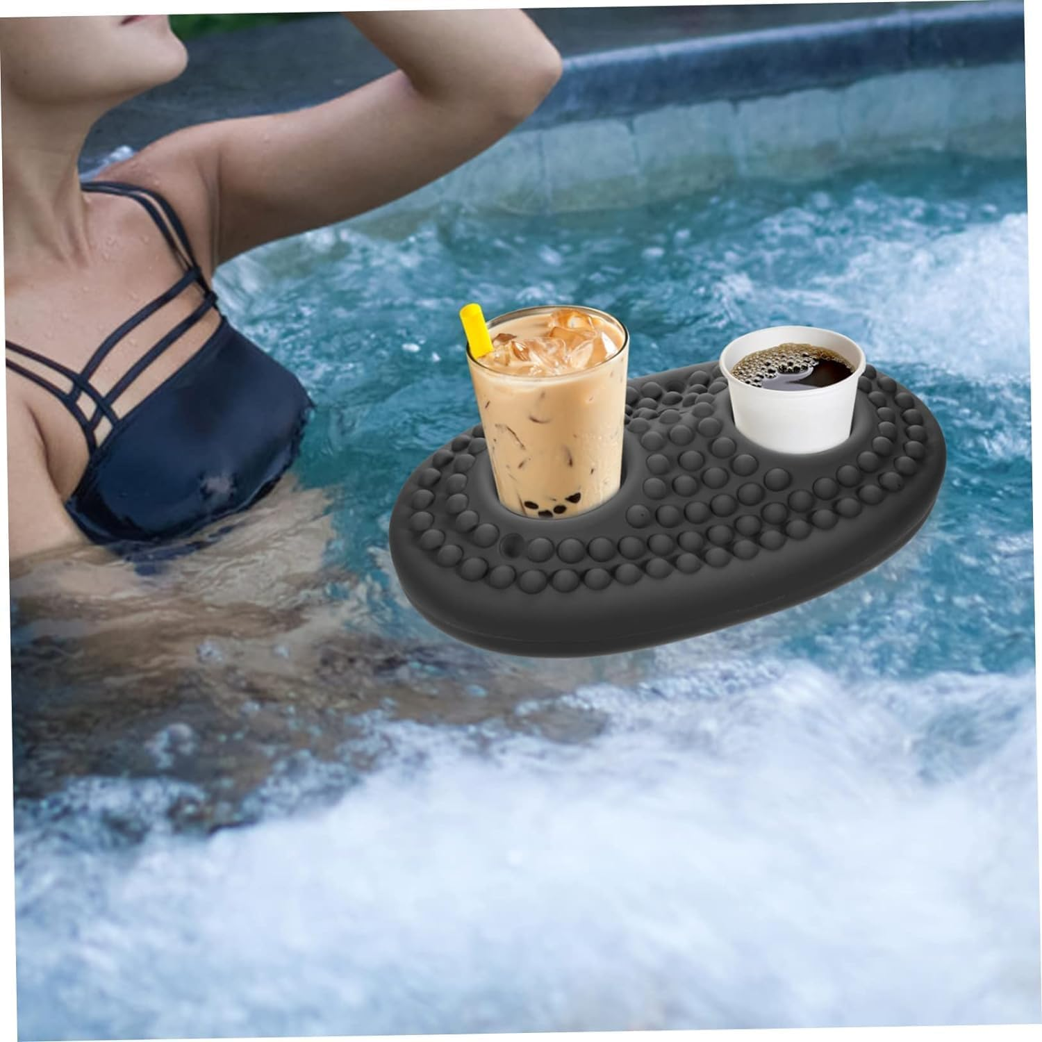 Pool Cup Base Beach Cup Holder Pools for Inflatable Toys for Pool Float Drink Caddy Summer Pool Party Favors Floating Drink Tray Floating Cupholders Pool Supplies Drinks image number 4