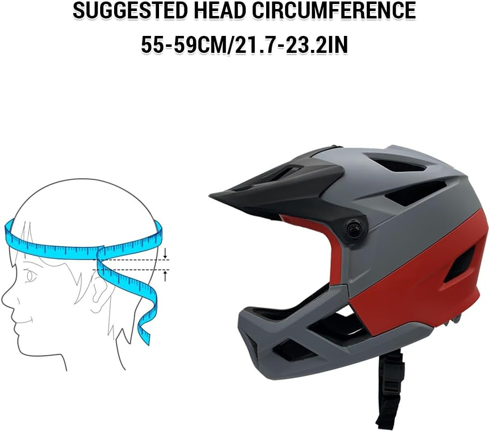 Full Face Mountain Bike Helmet for Men Women Road Bicycle Lightweight Adjustable Visor Goggle Port Impact Resistant