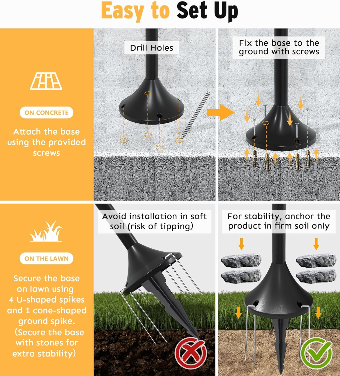 63" Solar Lamp Post Light 2Pack, Solar Light Posts for outside Waterproof, Outdoor Lamps for Patio, Backyard, Front Porch Decor, Warm White, Replaceable Bulb image number 2