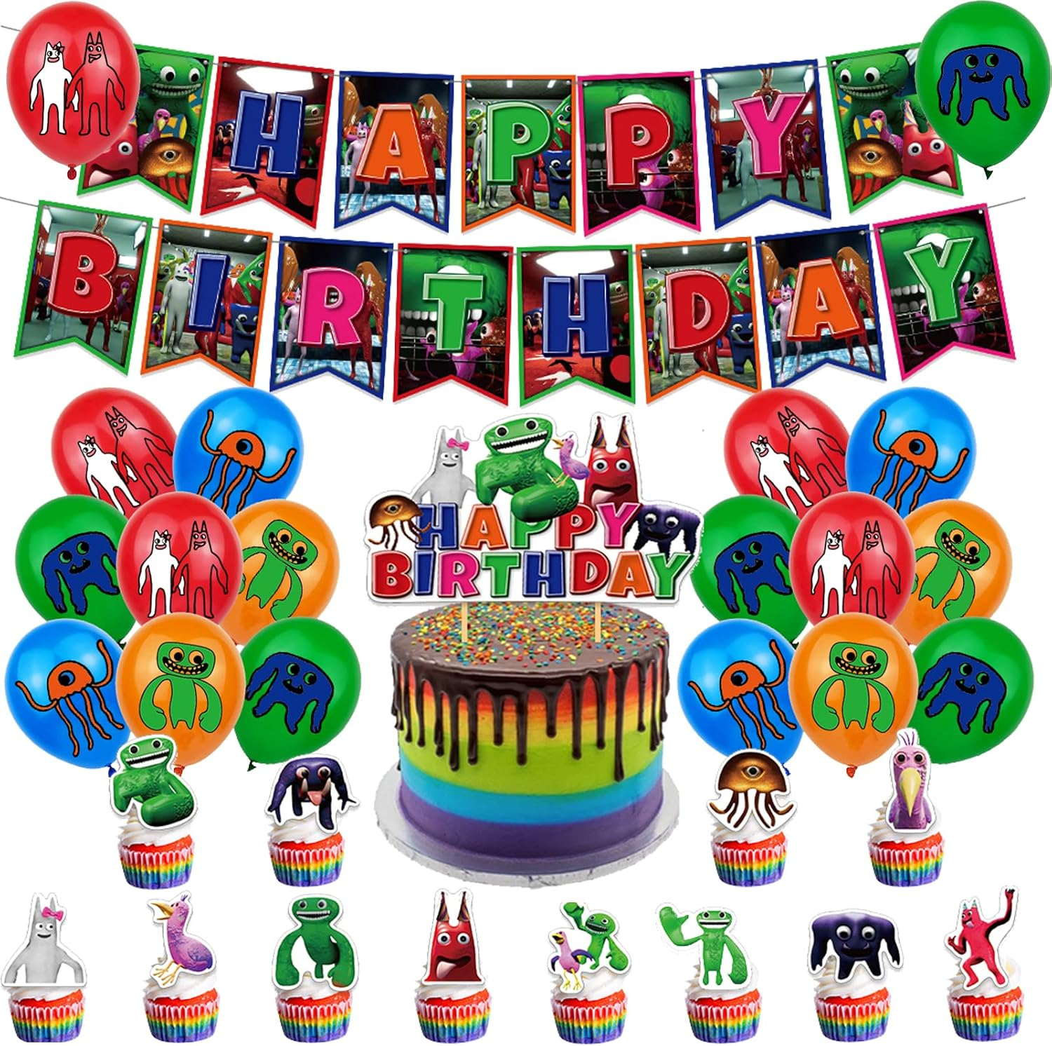 Garten of Banban Party Supplies Garten of Banban Party Decorations Garten of Ban Ban Balloons Birthday Garten of Banban Balloons Garten of Ban Ban Cake Topper Garten of Ban Ban Birthday Banner image number 6