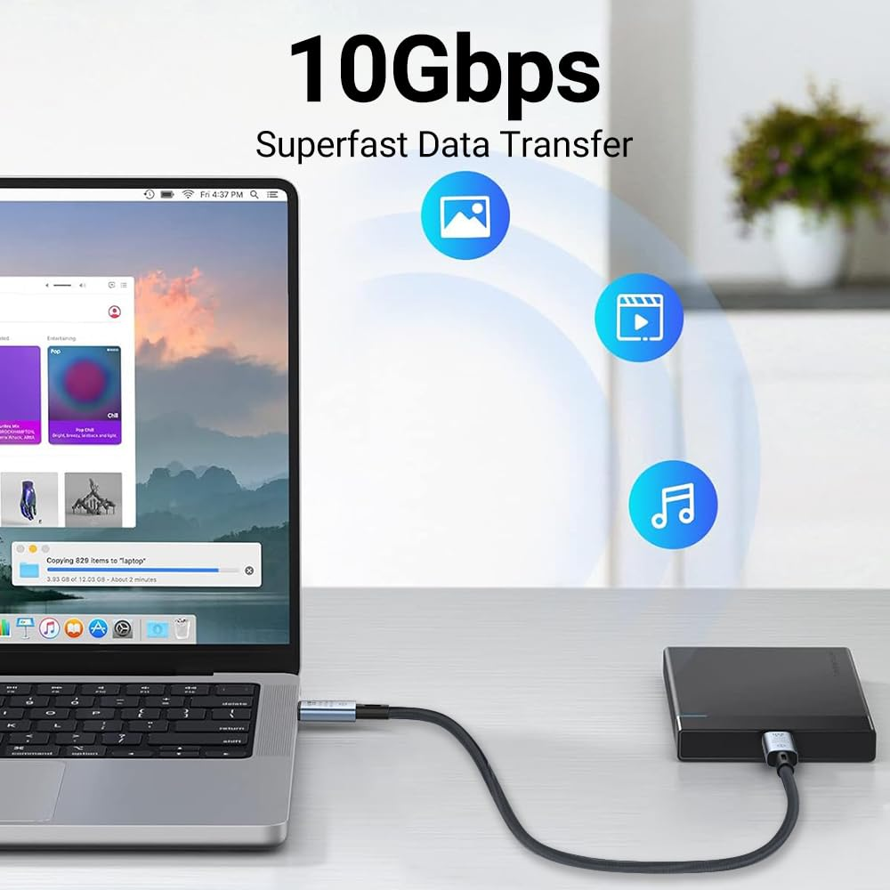 Short USB C to USB C Cable,10Gbps USB C 3.2 Cable 100W USB C Cable Fast Charging 8K Display Cable Type C Gen 3.2 Cord for Iphone 16 Pro Max/15 Macbook Pro Ipad Pixel 9/8 Galaxy S24 Switch image number 3