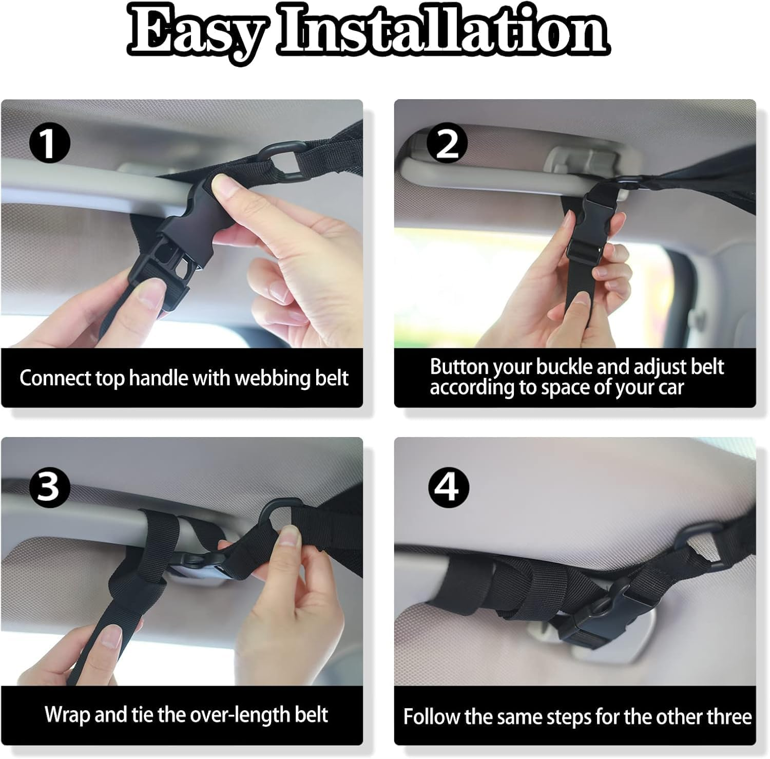 Car Ceiling Cargo Net Pocket, 78Cm&times;53Cm Strengthen Load-Bearing and Droop Less Mesh Organizer, Double-Layer Adjustable Buckle Roof Cargo Net for Long Travel Road Trip