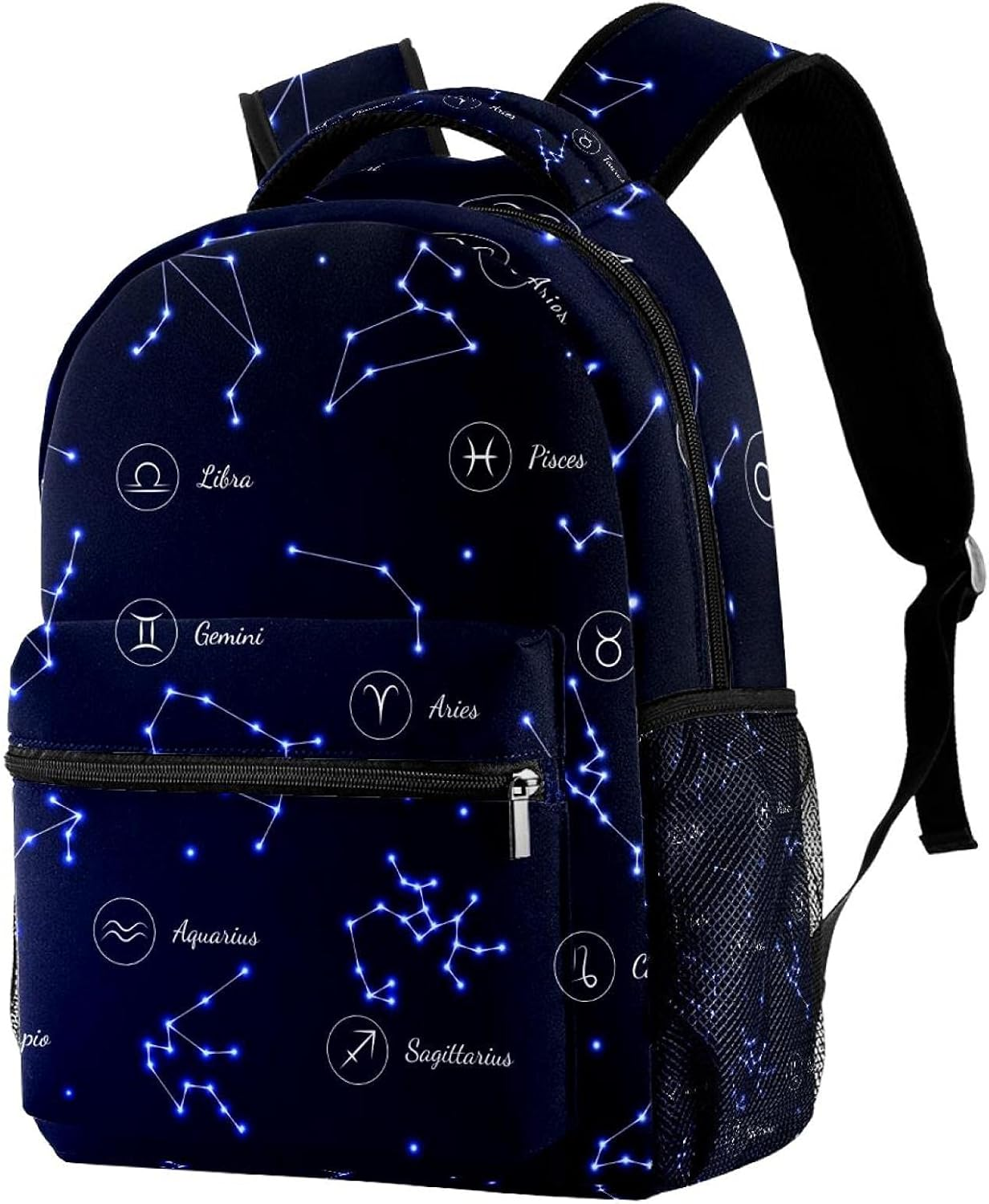 Twelve Constellations in the Night Sky Backpack Students Shoulder Bags Travel Bag College School Tote Backpacks image number 4