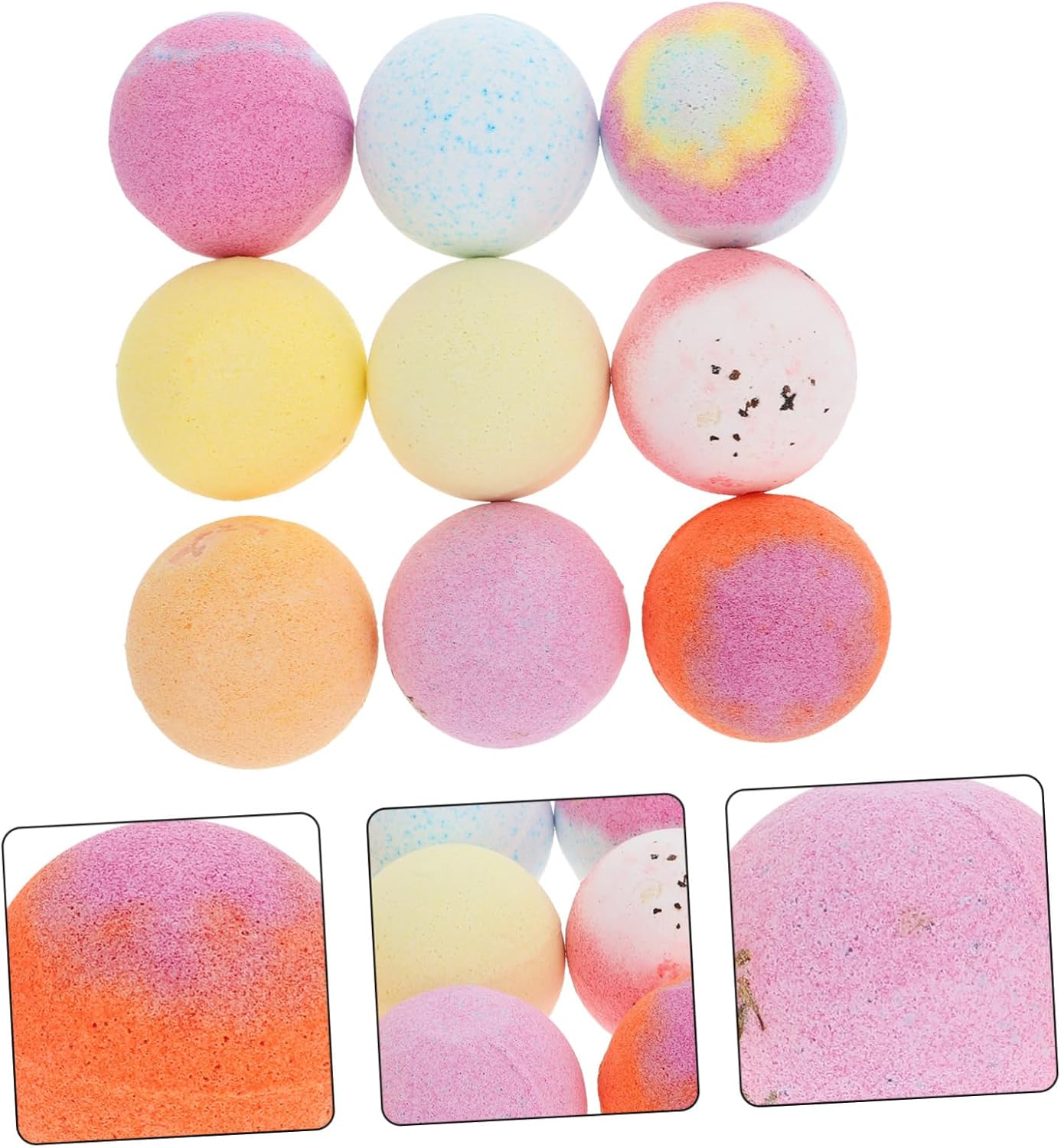 Minkissy 9Pcs Bath Balls Essential Oil Natural Bath for Home (Random Color)