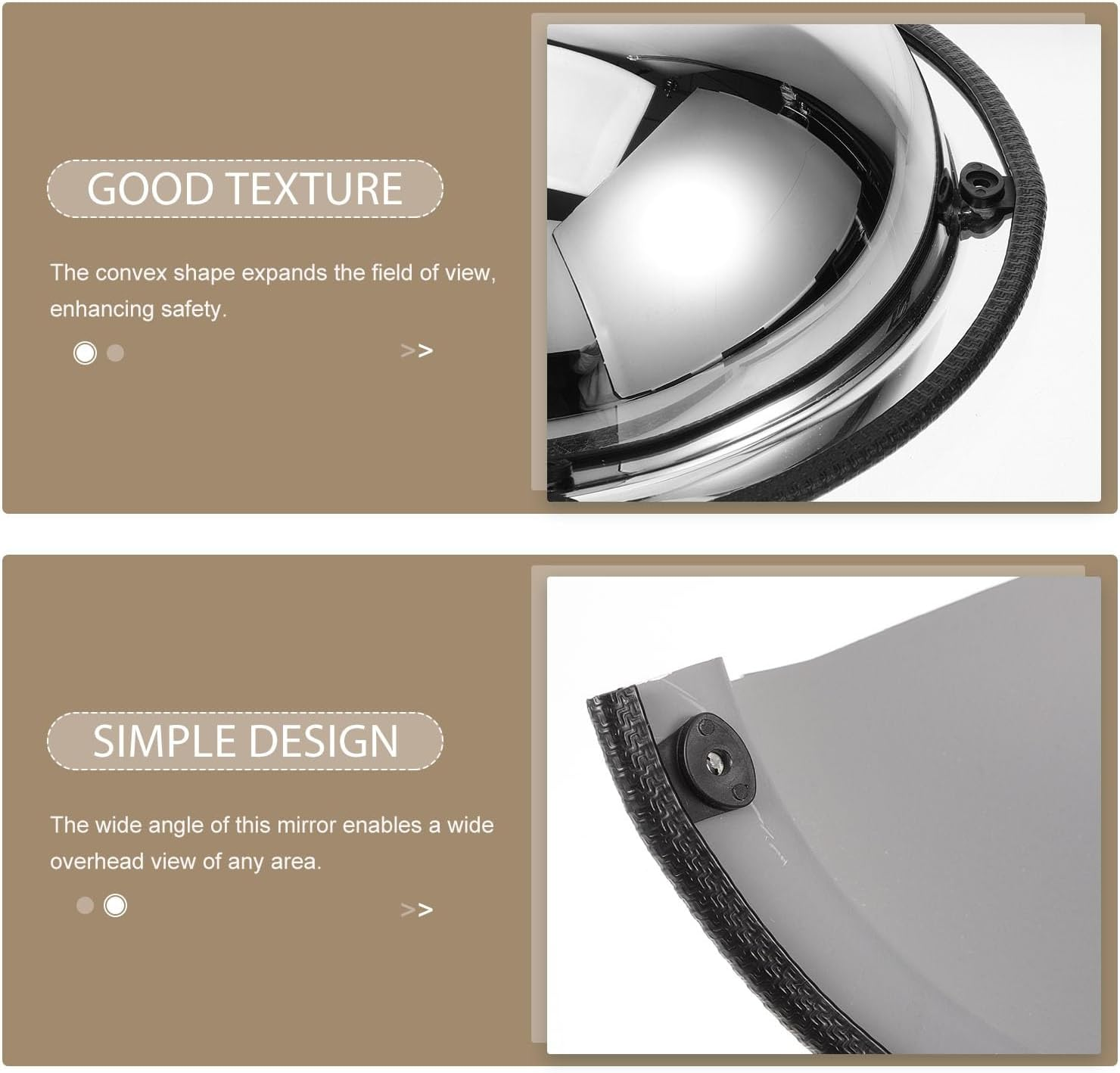 ULTECHNOVO 12 Inch Convex Security Corner Mirror Blind Spot for Wall 180 Degree Safety Driveway Mirror Durable Acrylic Half Dome Mirror for Traffic Parking Garage image number 5