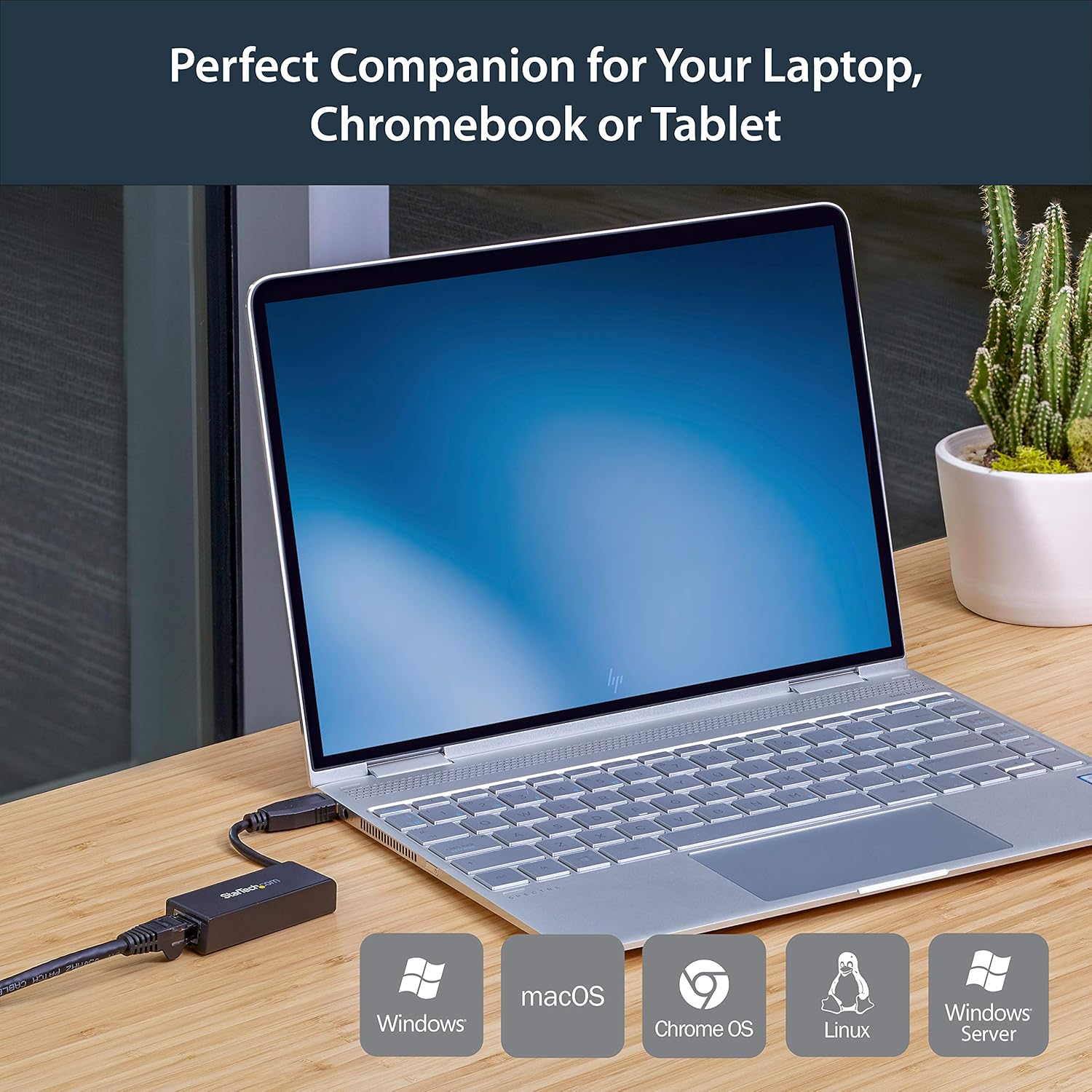 Startech.Com USB 3.0 to Gigabit Ethernet Adapter for Windows and Mac - 10/100/1000 NIC Network Converter - USB to RJ45 Gb Network Adapter for Laptop and Desktop Computers - USB Bus Powered (USB31000S) image number 4