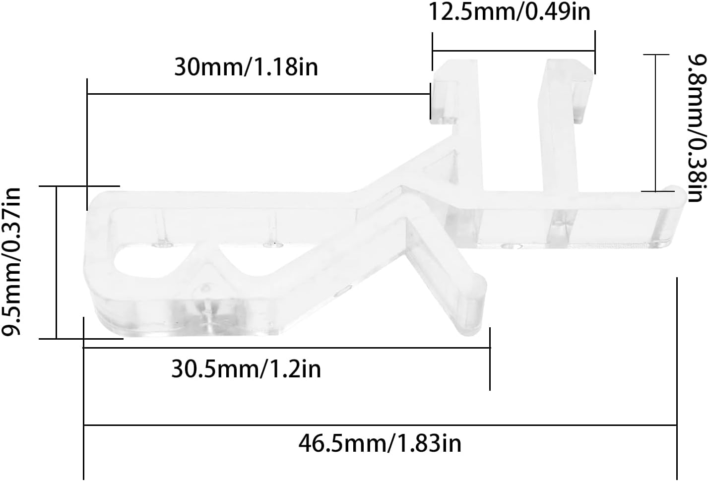 Emsea 20PCS 1.83 Inch Hidden Valance Clips Window Blinds Retainer Holder Clips Clear PVC Clips for Horizontal Blind Valance Home Decor image number 1