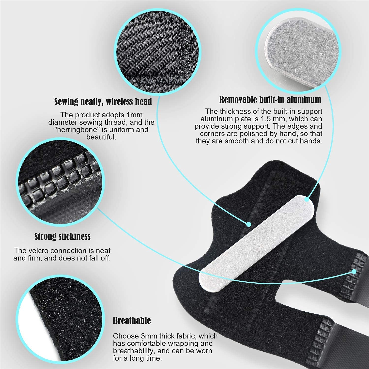 Trigger Finger Splints, 2 Pieces Finger Support with 2 Gel Sleeves, Index Finger Brace for Pointer, Middle, Mallet Ring, Broken Knuckle Immobilization image number 4