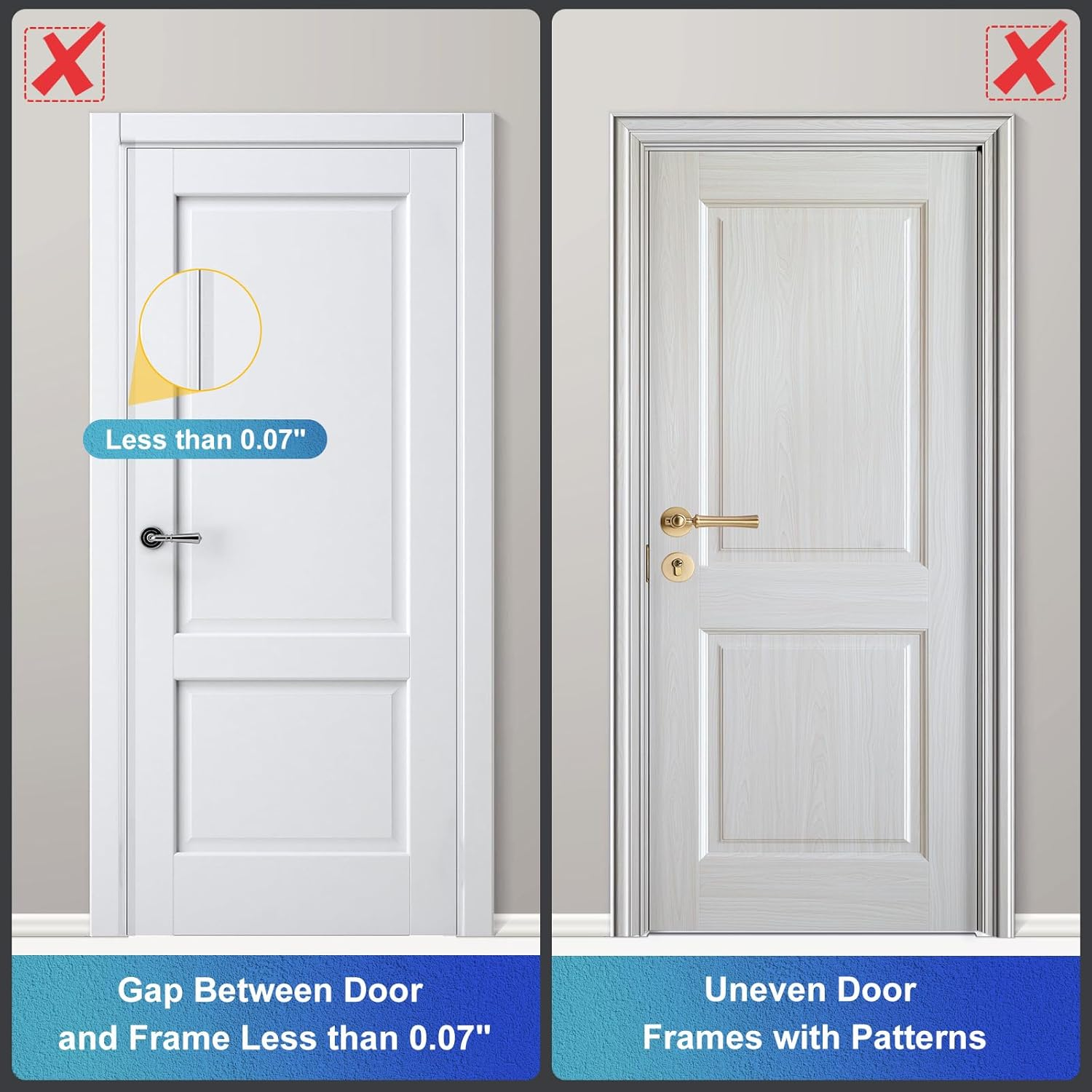 2 Pack Door Reinforcement Lock Withstands 800Lbs of Force - Black Extra Proof Door Lock for Kids Safety with 8 Screws Prevents Unauthorized Entry,Add a Door Security Locks for Home Safety & Privacy - 2, Black image number 5