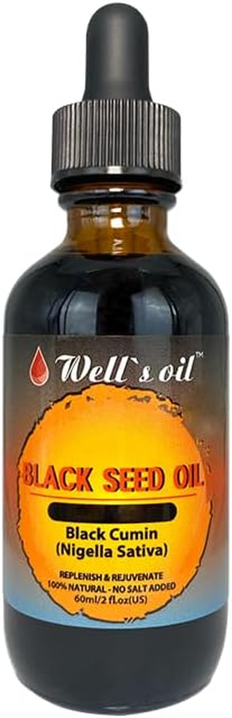 Well'S 100% Pure Black Seed Oil 2Oz / 4Oz, Promotes Re-Growth of Bald Patches, Soften Hair, Fights off and Gets Rid of Acne, Moisturizes and Soften Dry Skin (2 Ounce) image number 1