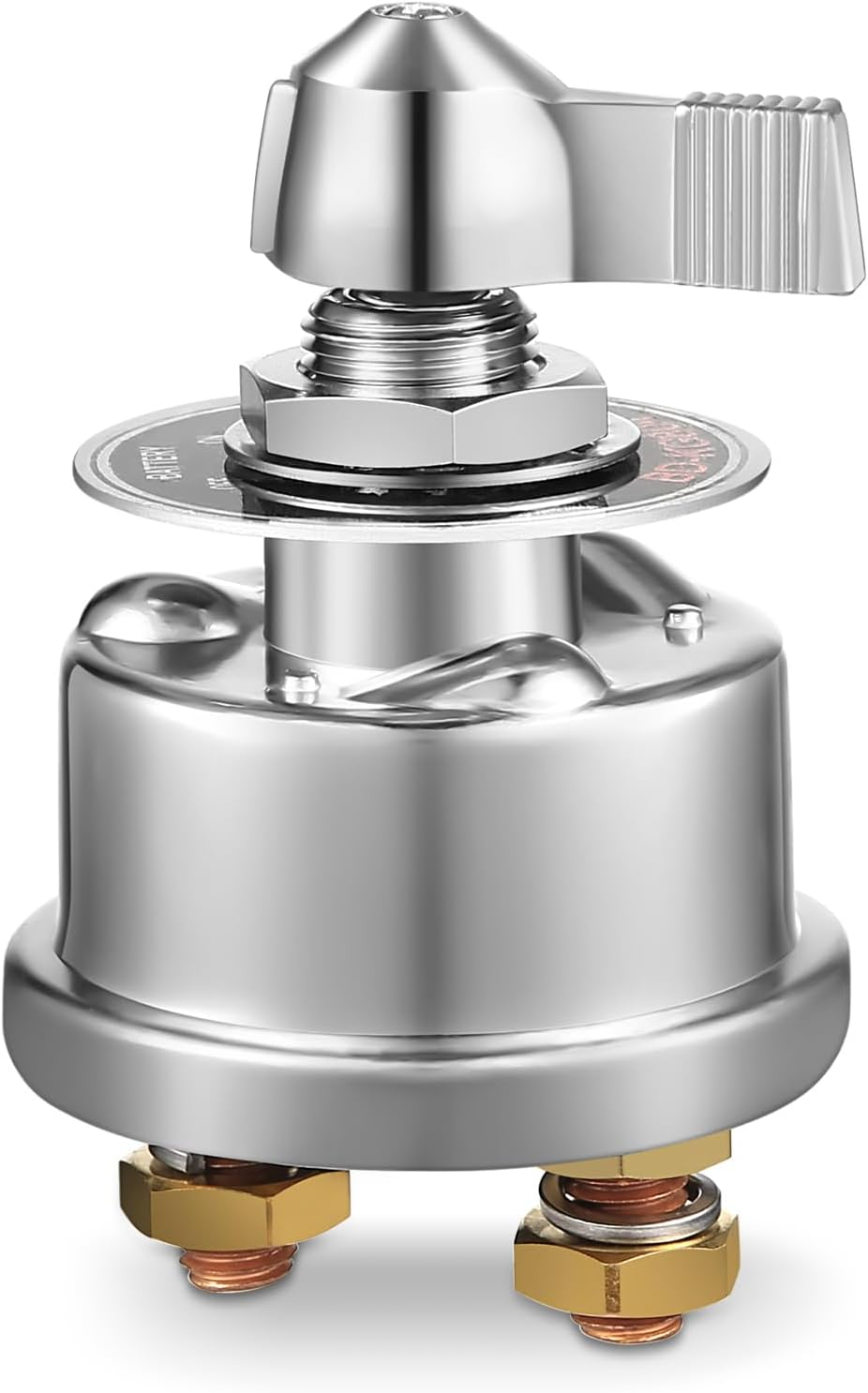 High Current Master Battery Disconnect Switch, 12V-48V Heavy Duty Battery Isolator Switch with Face Plate, 300A Waterproof Marine Battery Shut off Switch for RV Marine Boat Vehicle Truck image number 5