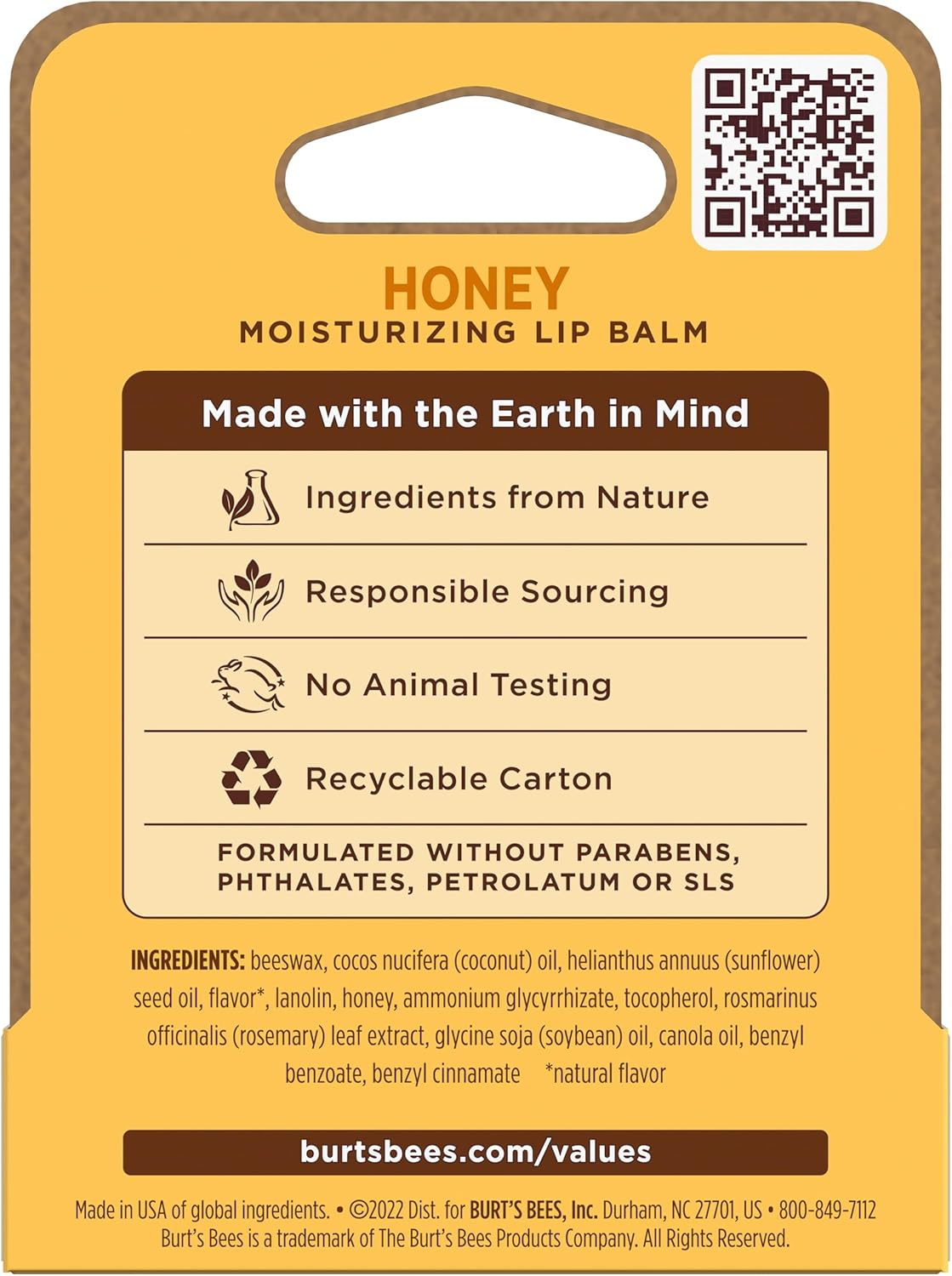 Burt'S Bees 100% Natural Origin Moisturising Lip Balm, Honey with Beeswax, 1 Tube, 4.25G image number 5