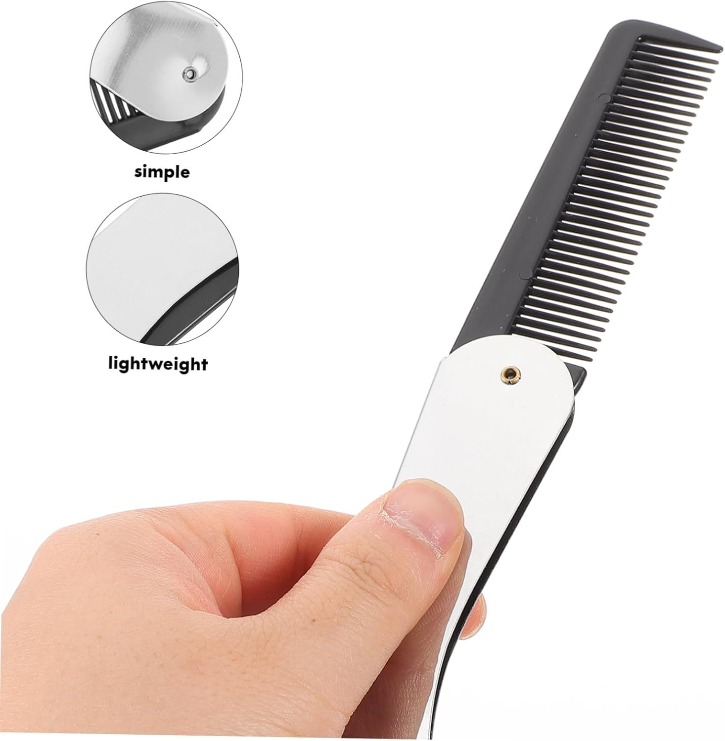 OHPHCALL Folding Hair Comb for Men Women Portable Mini Comb for Travel Office Car image number 5