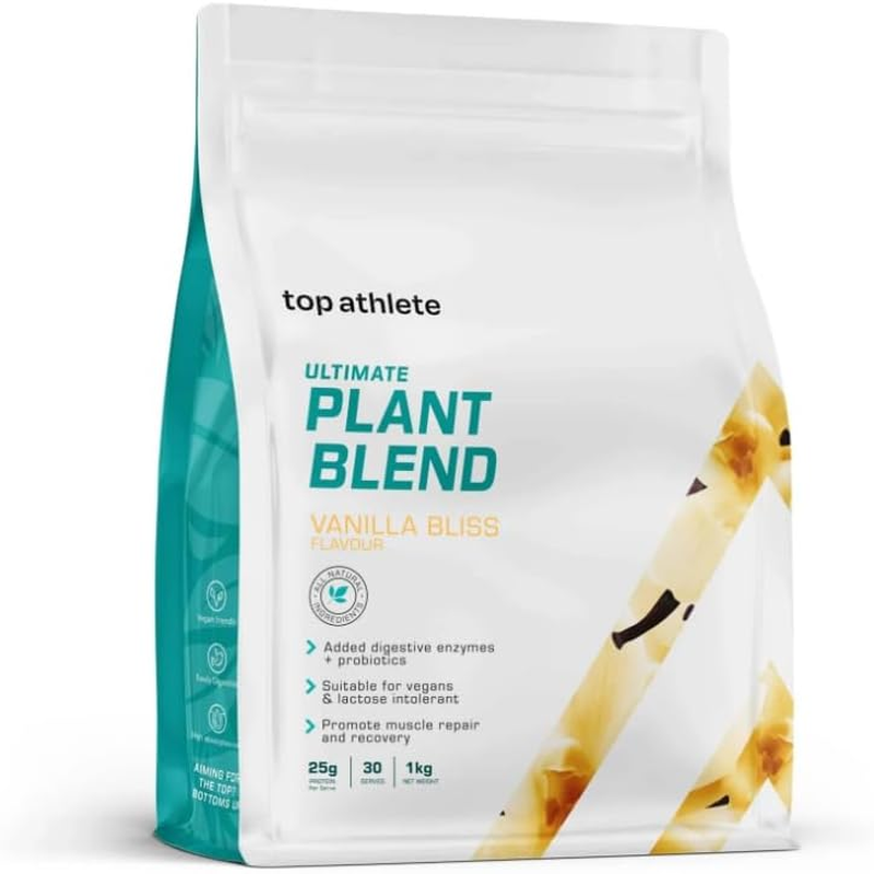 Top Athlete Ultimate Plant Blend I 100% Plant Based Protein Powder I Non-Gmo, High Protein I Vegan I Good for Pre/Post-Workout or Meal Replacement I 1Kg, 30 Servings (1KG, Vanilla Bliss)
