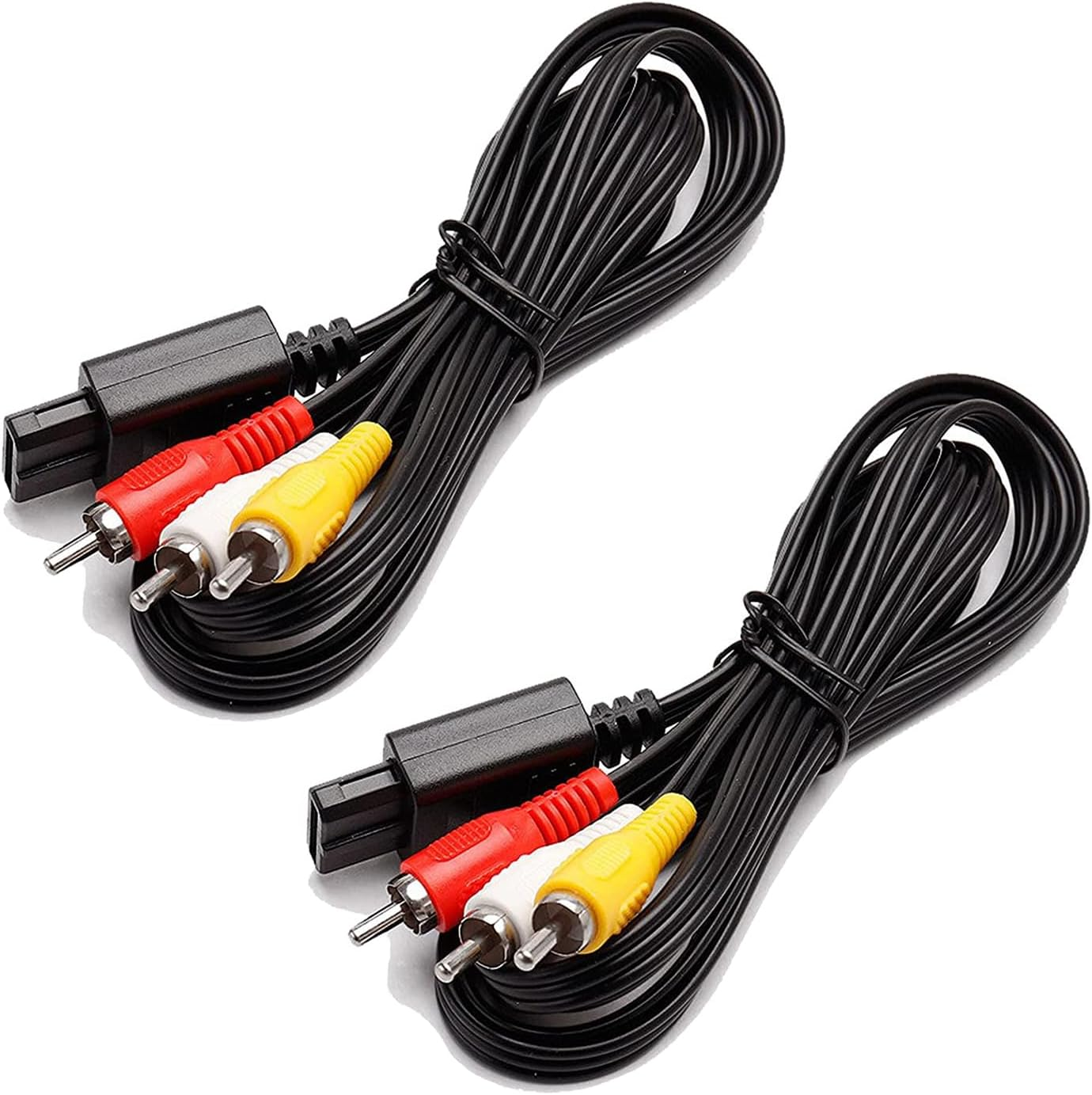 N64 AV Cable, 2 Pack Audio Video AV Composite Cable Cord for Nintendo 64 N64, Super Nintendo SNES, Gamecube GC TV Game 1.8M/6FT