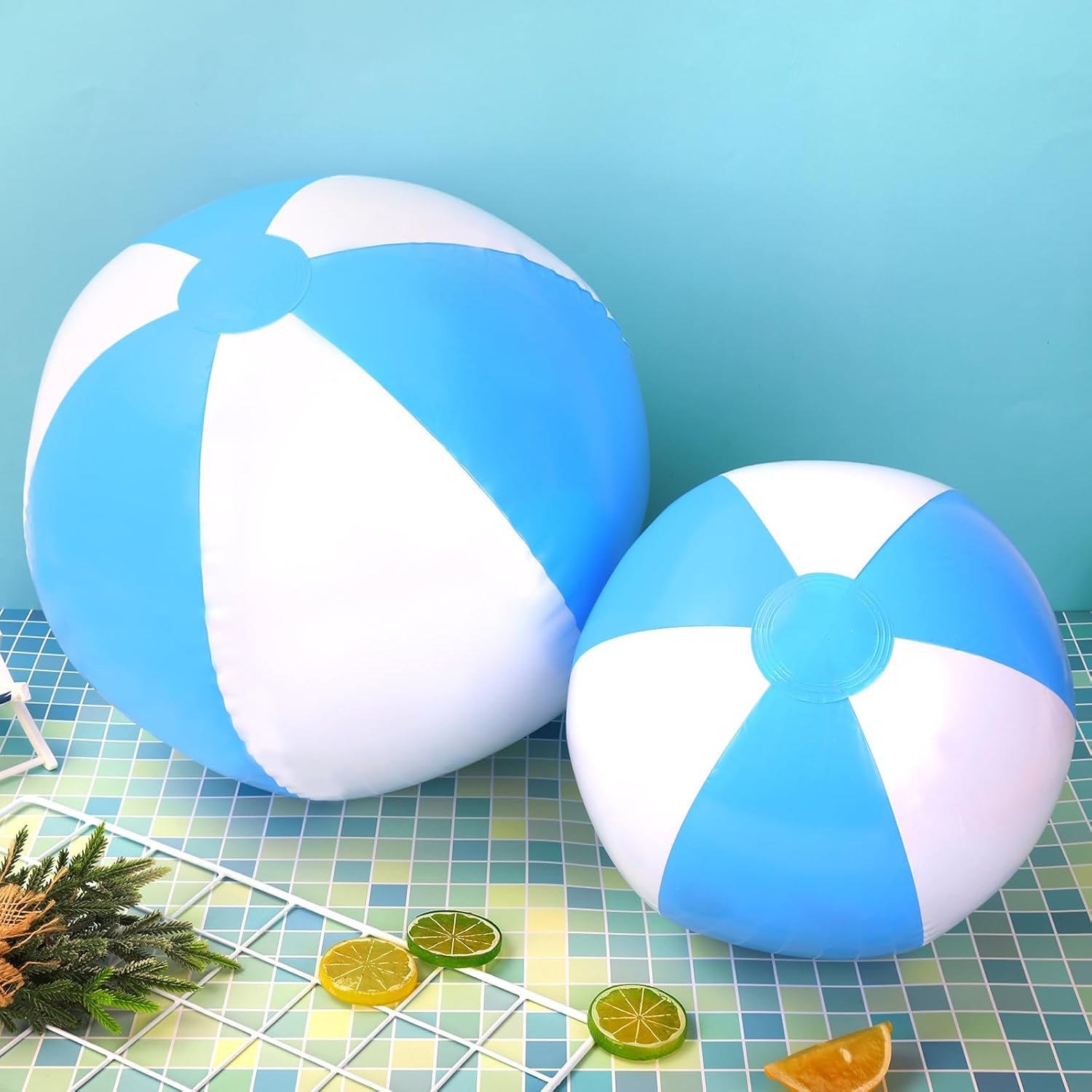 Whaline 5Pcs Inflatable Beach Ball 24 & 16 Inch round Pool PVC Balls Cute Game Toys image number 3
