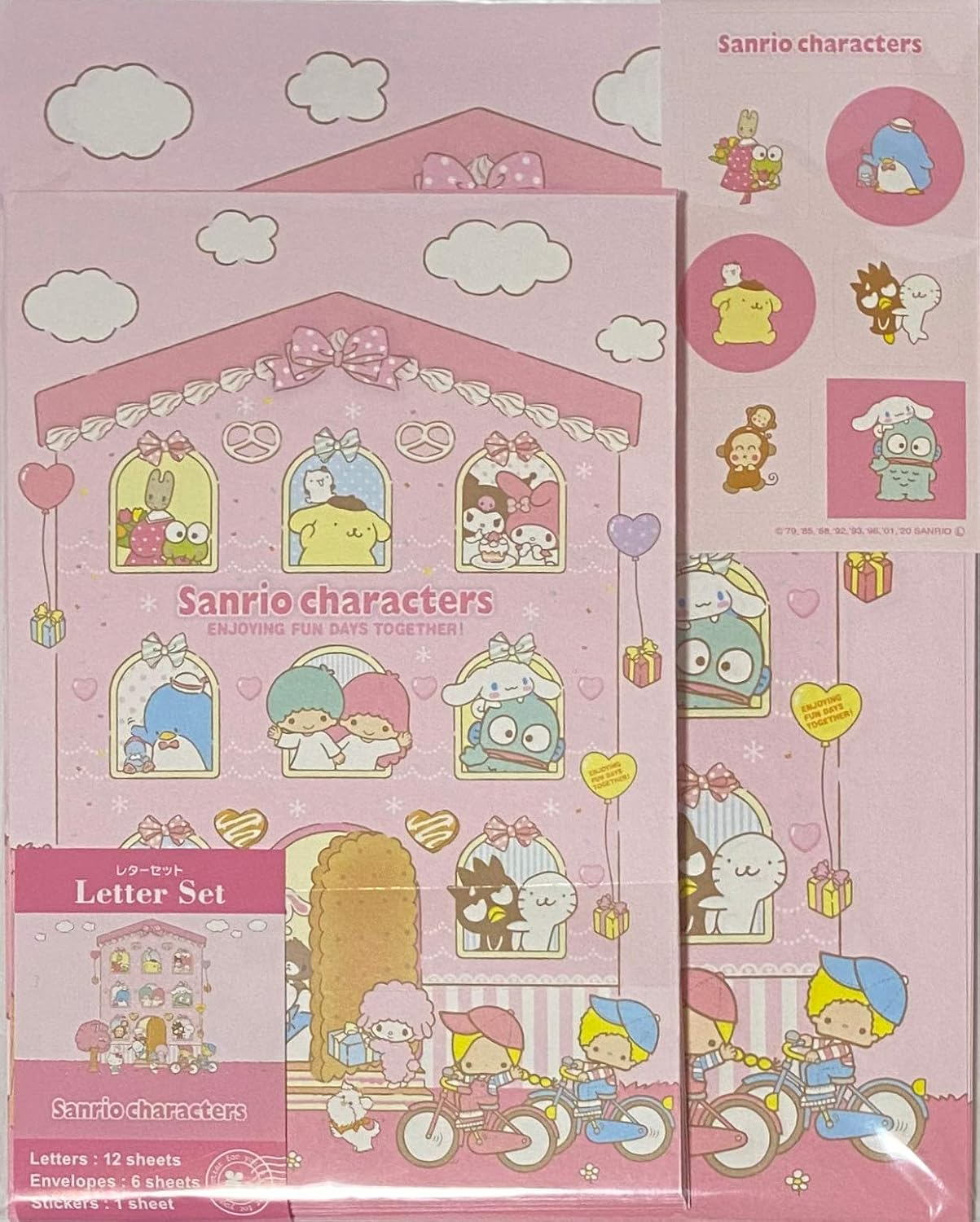 Sanrio Characters Letter Set 12 Writing Paper + 6 Envelopes + 7 Stickers Stationary Japan (House of Sweets) image number 1