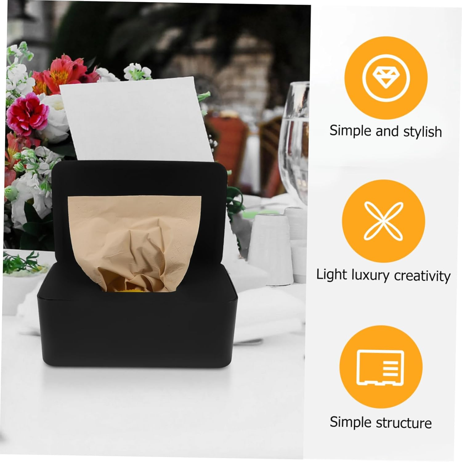 Wet Wipes Storage Box Plastic Wipes Holder for Face Towel Holder at Home Office Desk Use image number 3