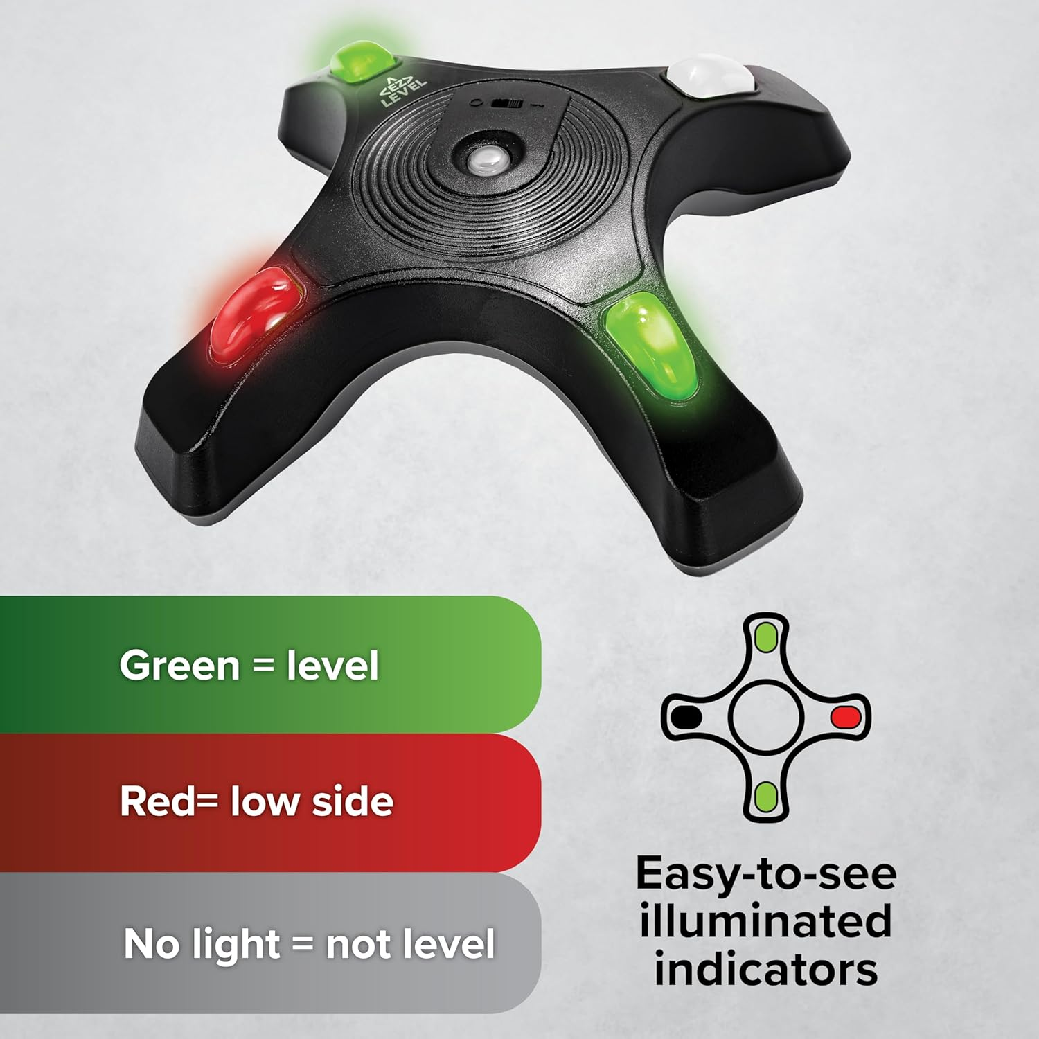 Camco Camper EZ Level - Hassle Free RV Leveling System - Features Illuminated Indicator Lights & Automatic Shut-Off Function When Not In-Use - Includes Pre-Installed On/Off Switch (25505) image number 4