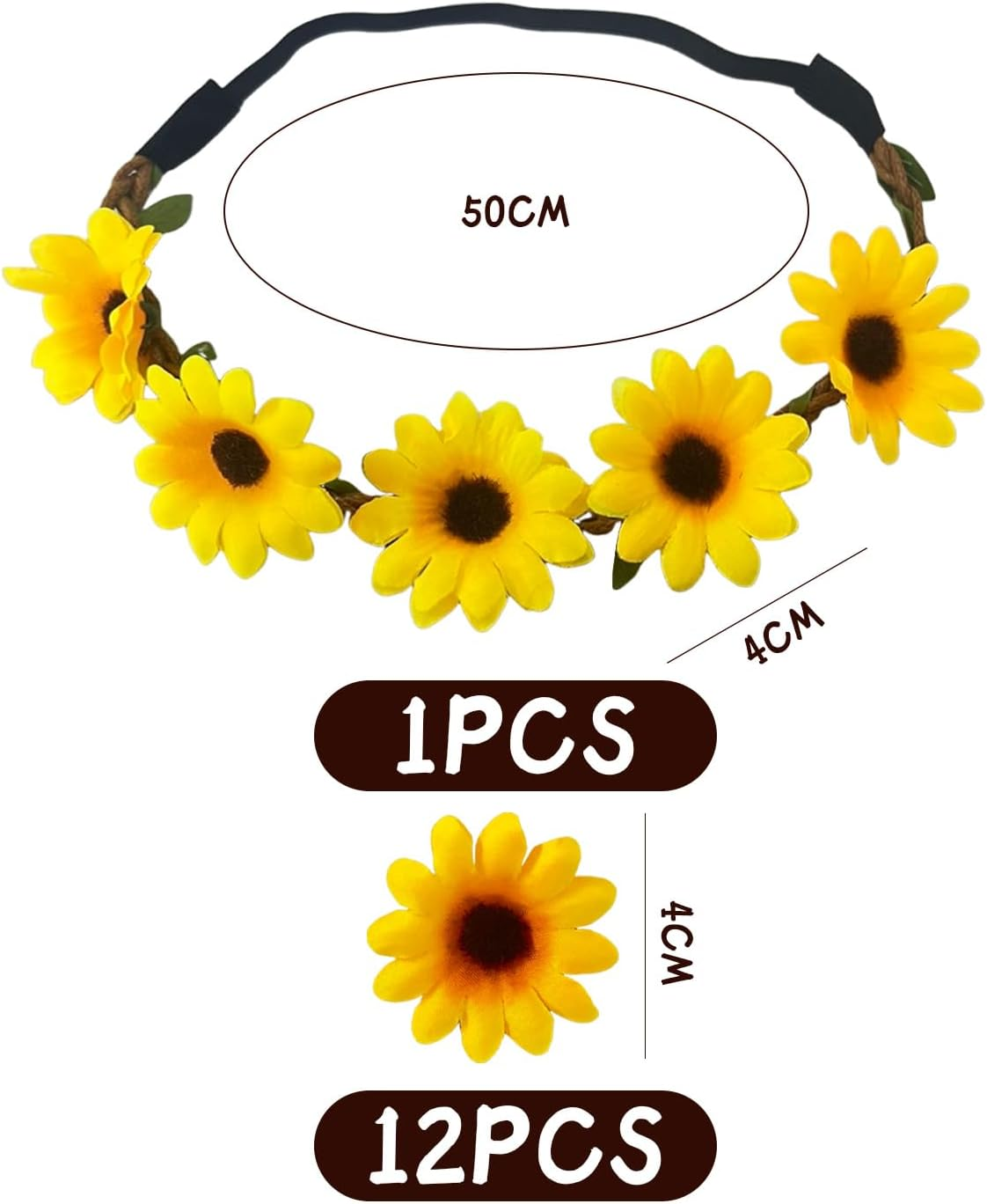 1 X Daisy Hairband and 12 X Daisy Small Hair Pins, Women'S Hair Accessories, Creative Design Hair Accessories, Party Hair Accessories, Clothing Accessories image number 3